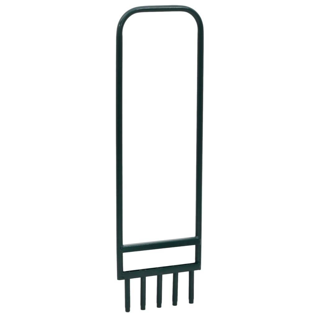 Lawn Aerator with 5 Hollow Tines Grass Green Powder-coated Steel vidaXL