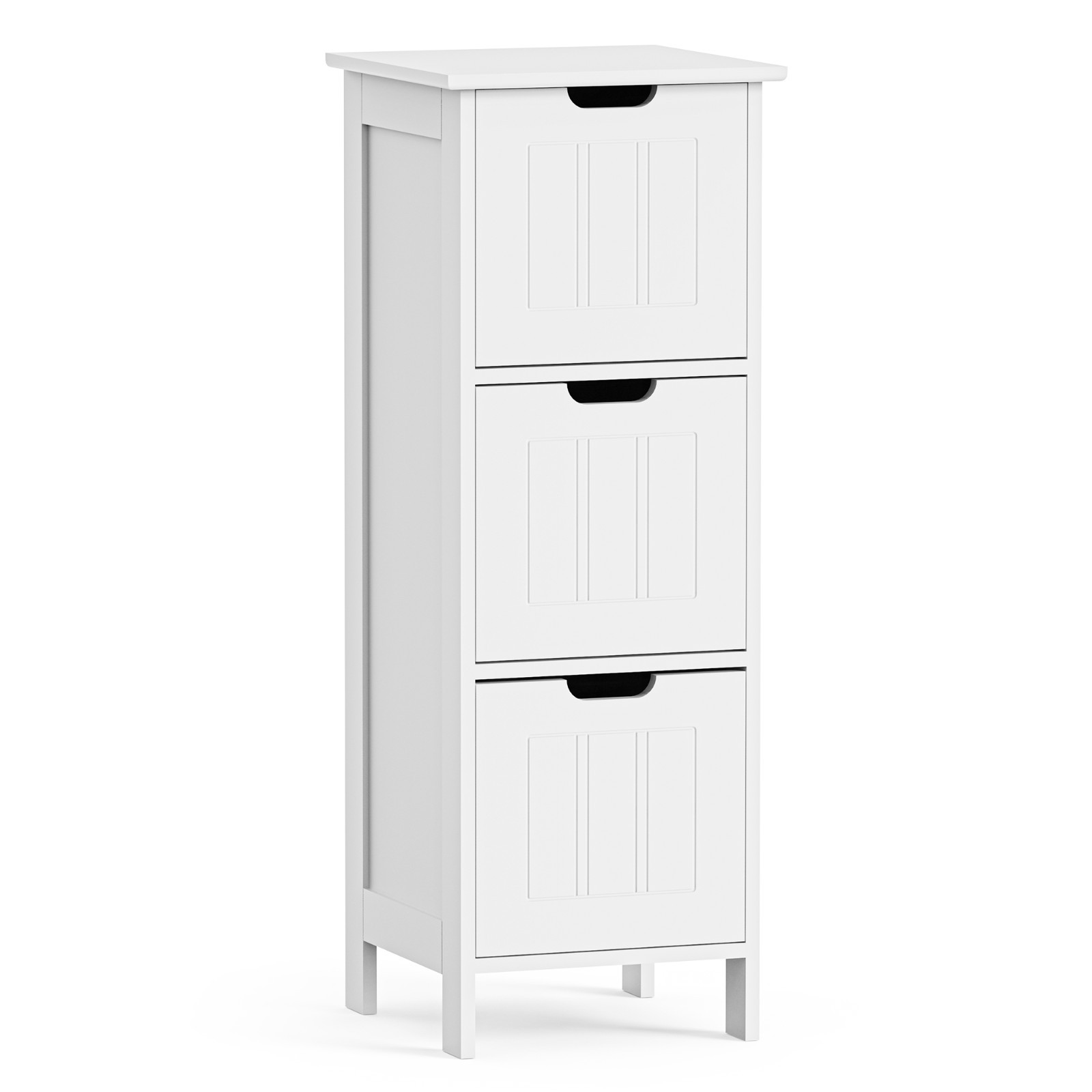 Bathroom Storage Drawers, White 3 Drawer Freestanding Bathroom Cabinet, Vonhaus