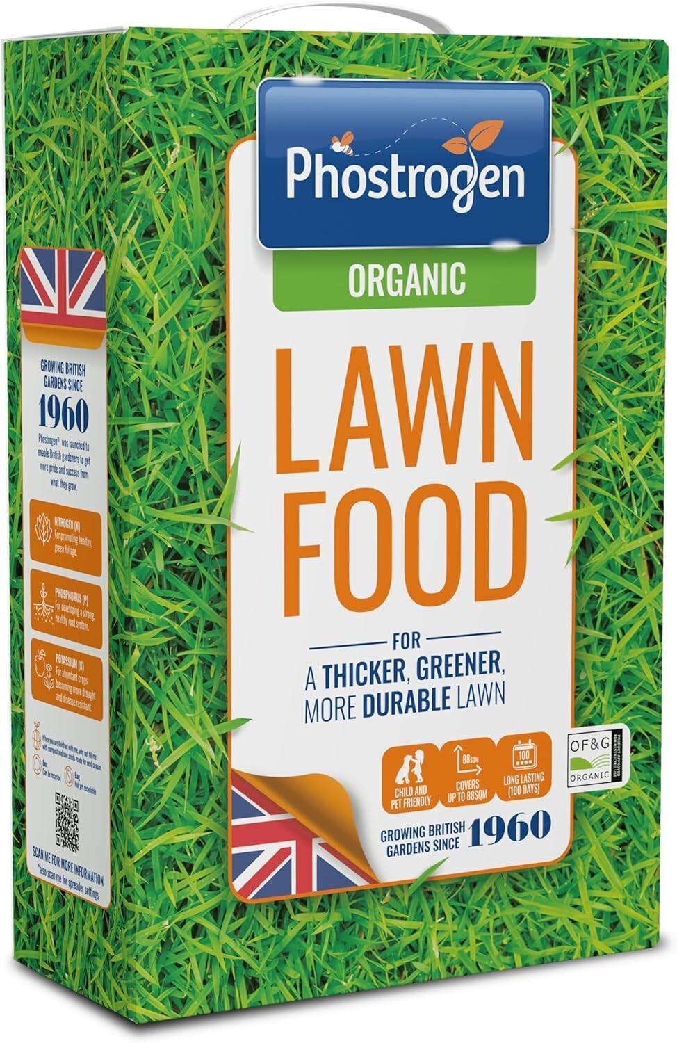 Phostrogen Organic Child Pet Safe Garden Lawn Feed Fertiliser - 375sqm