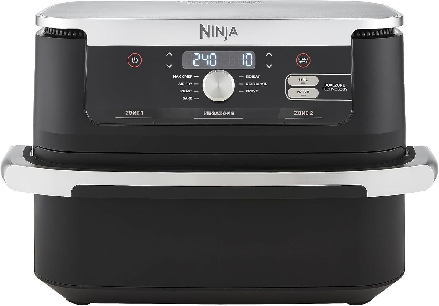 Ninja Foodi AF500UK 10.4L Dual Air Fryer FlexDrawer 7-in-1 Double Zone Black