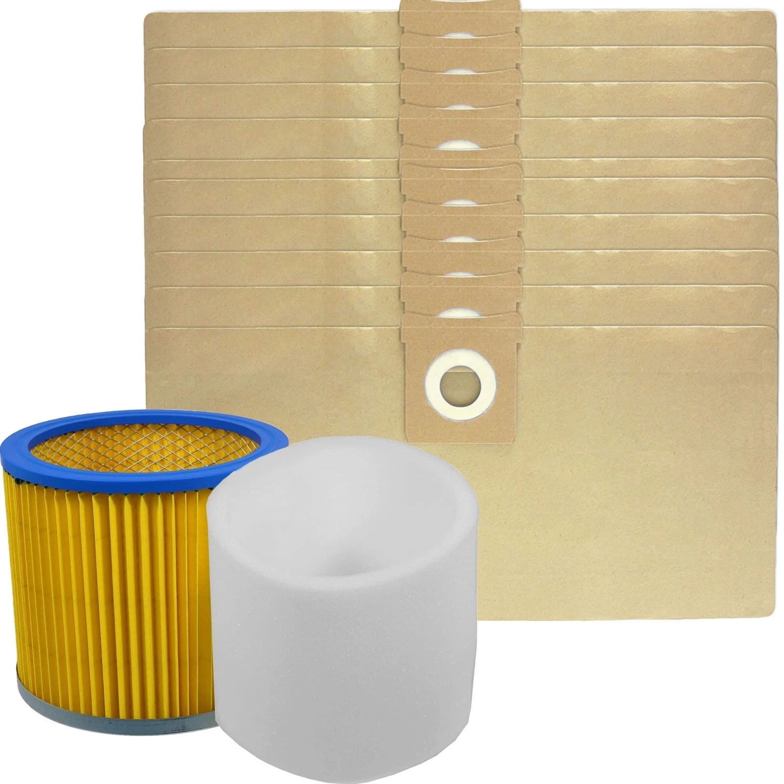 Filter Cartridge for TITAN TTB350 TTB351VAC TTB430VAC Wet & Dry + 10 Bags Sleeve