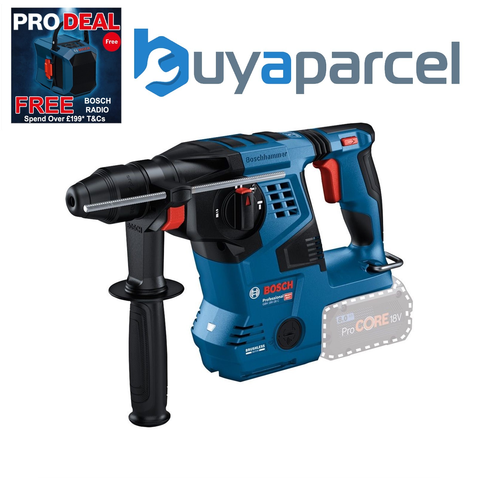 Bosch GBH18V-28 C 18v 3 Function Brushless SDS Drill GBH18V28C Bare 0611920000