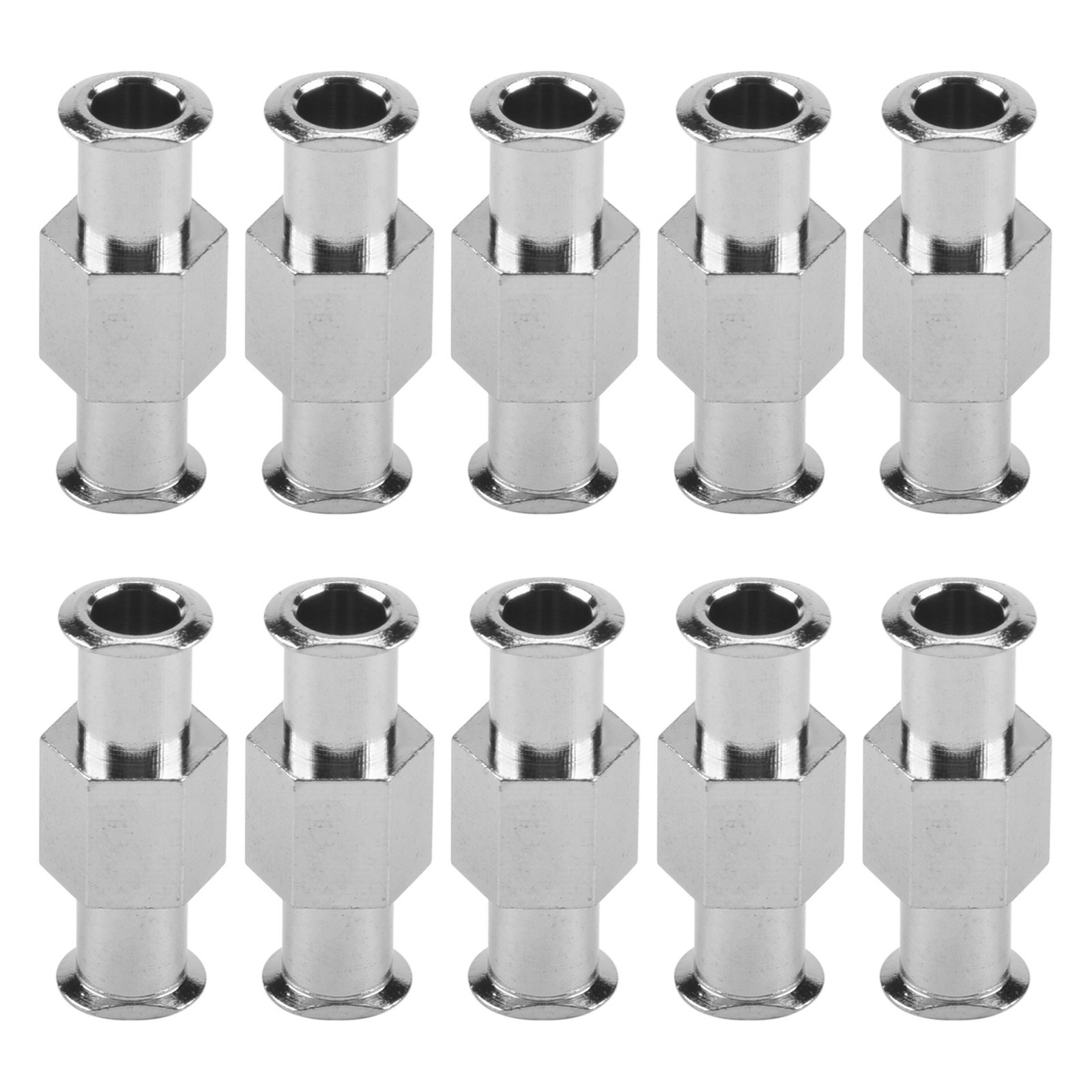 6X(10Pcs Coupler Luer Syringe Connector Metal Joints Luer Lock Adapter4779