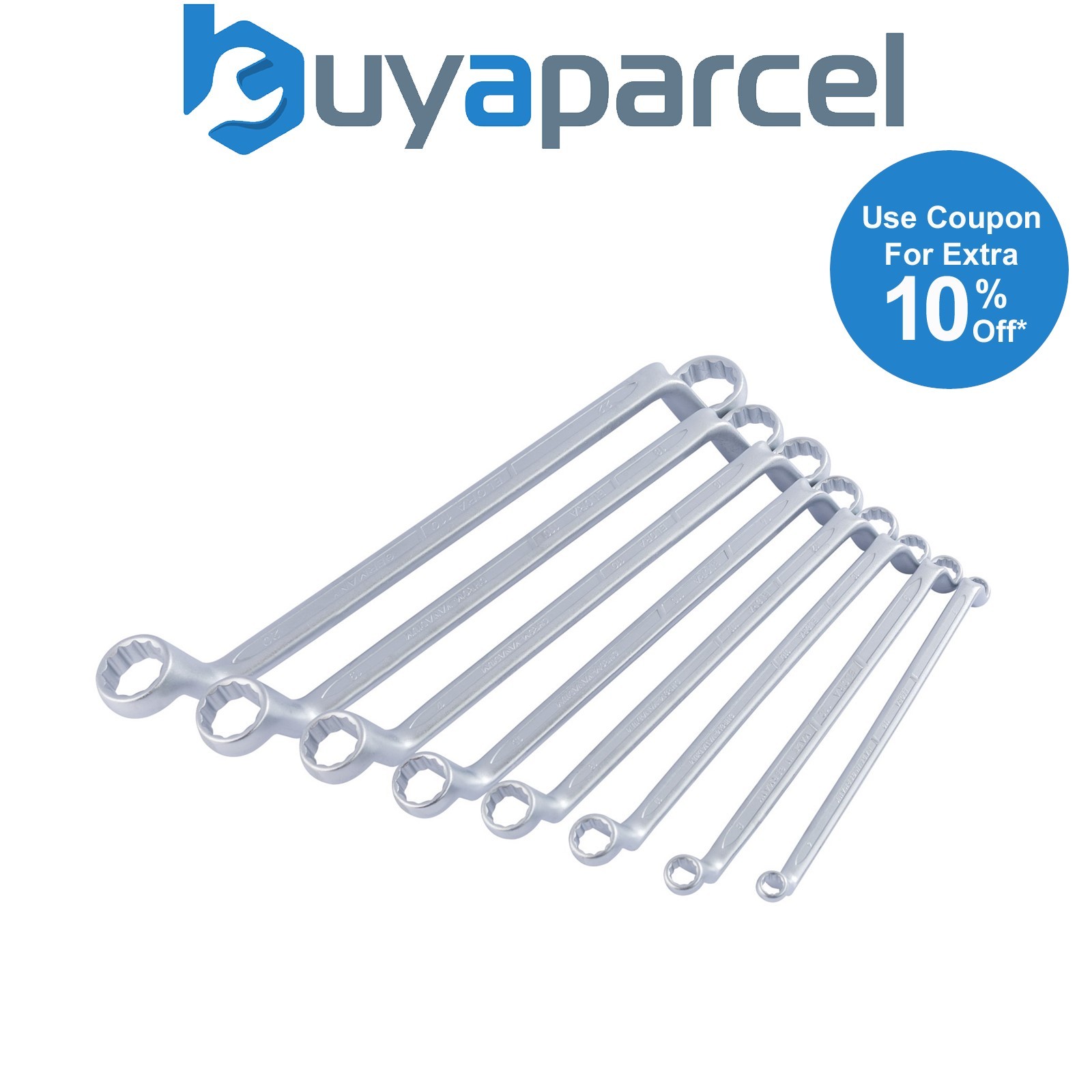 Draper 05567 Deep Crank Metric Ring Spanner Set (8 Piece)