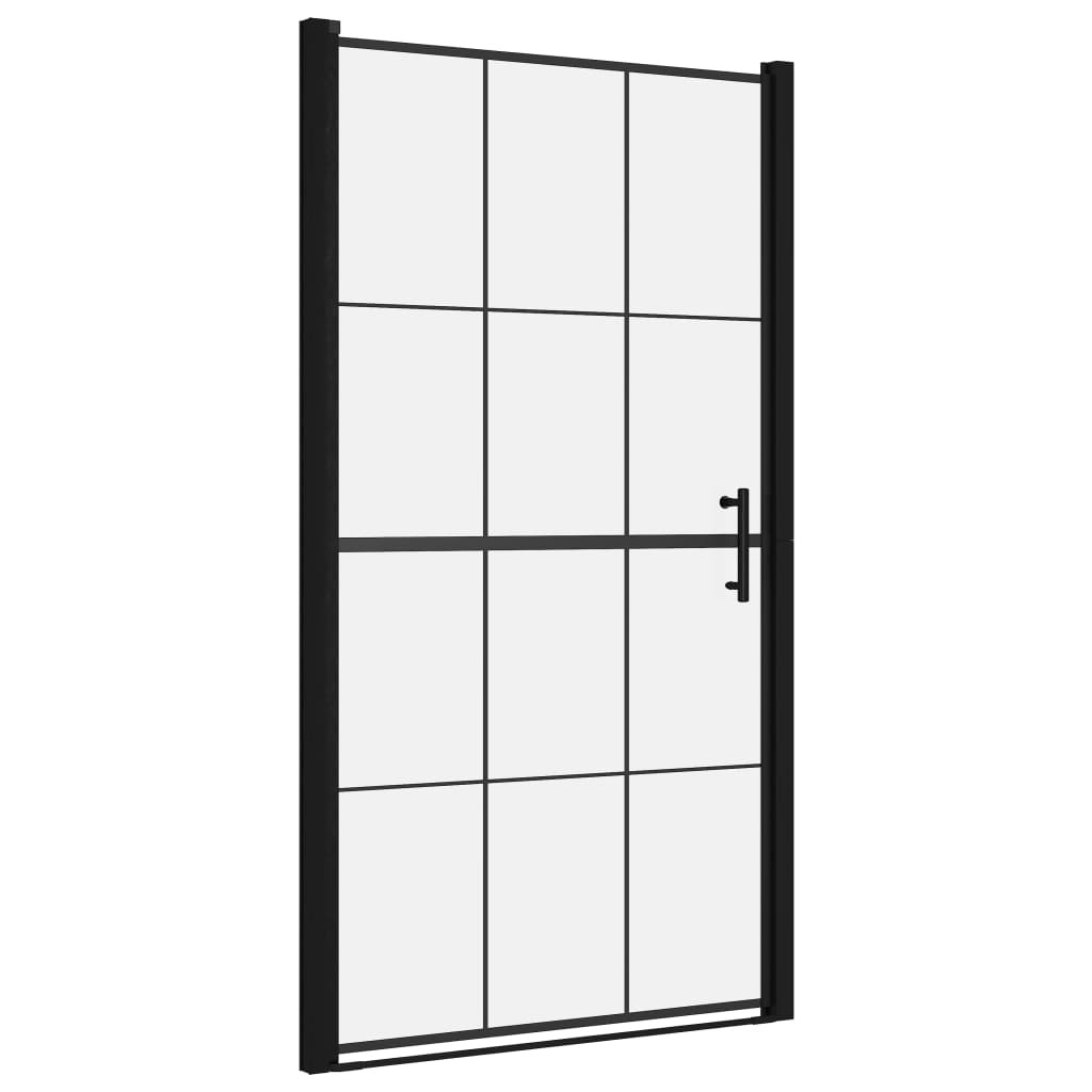 Shower Door Tempered Glass Black Washroom Bathroom Accessory Enclosure vidaXL