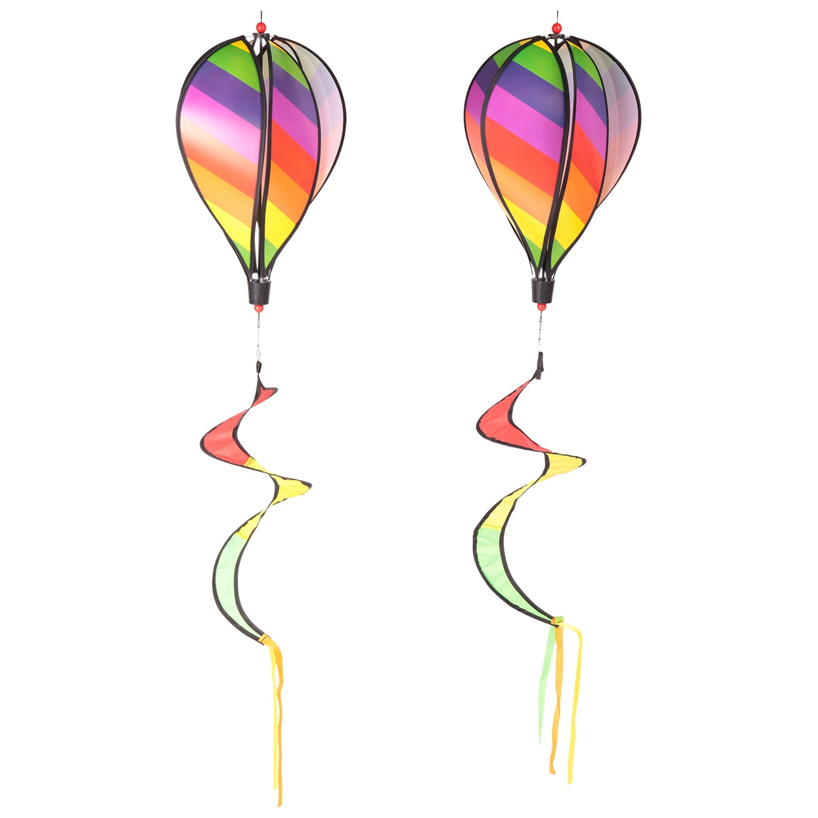 3X(2PCS Balloon Wind Spinner Striped Windsock Balloon Yard Decor Spiral8867