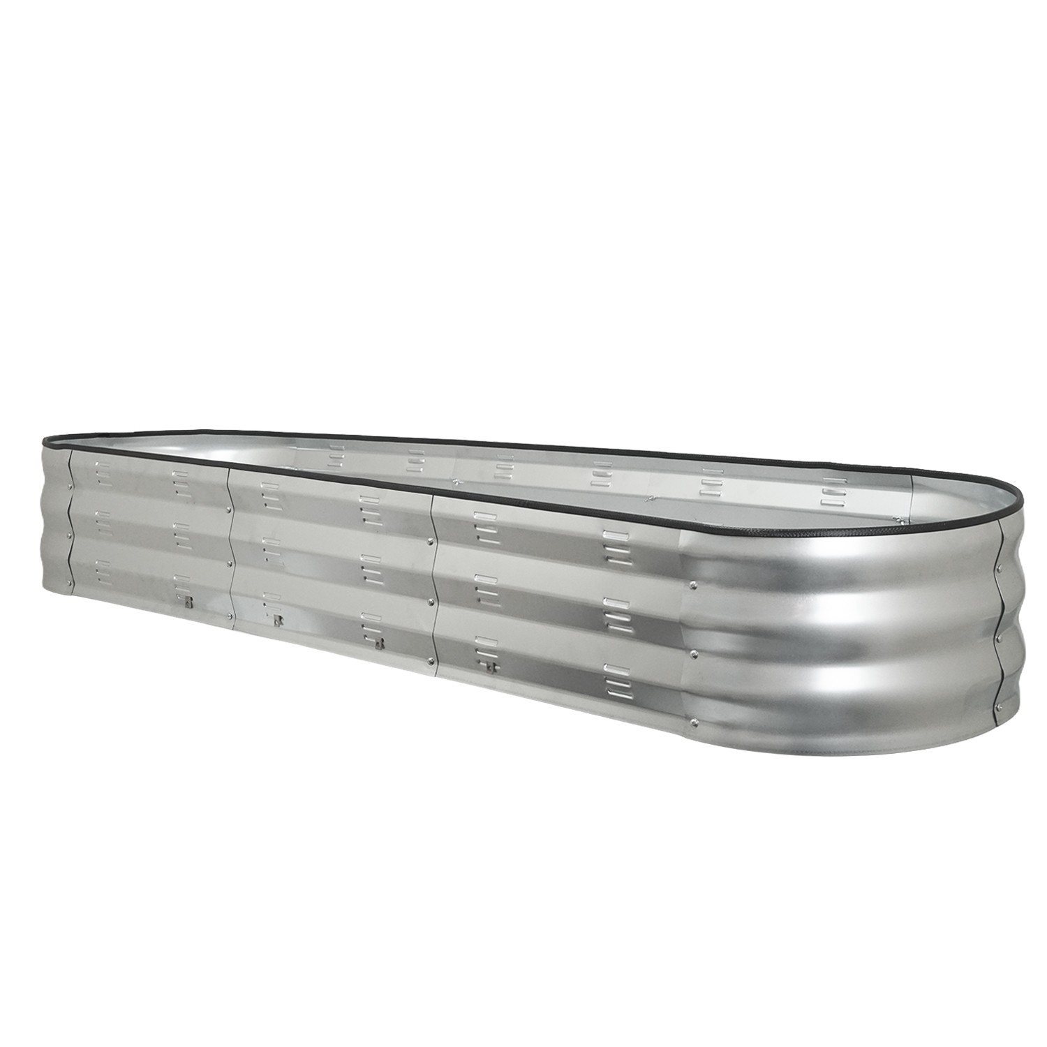 Woodside Galvanised Steel Raised Garden Planter Bed Kit for Flowers/Vegetables