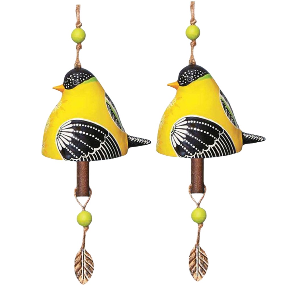Gold Sparrow Birdsong Bell Hanging, Country Wind Chime, Resin Handicraft6084