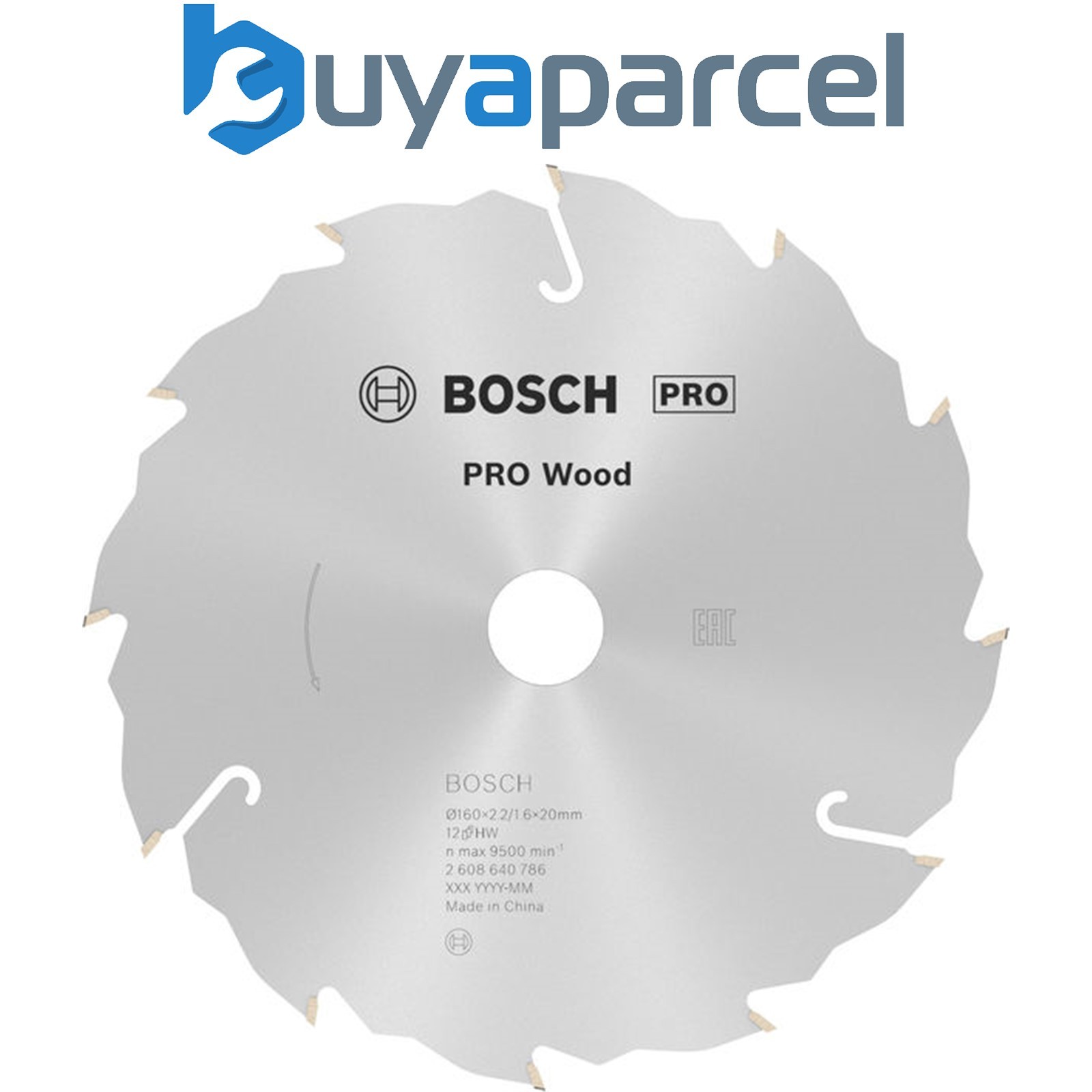 Bosch PRO Wood Circular Saw Blade 160 x 2.2 x 20 mm T12 2608640786