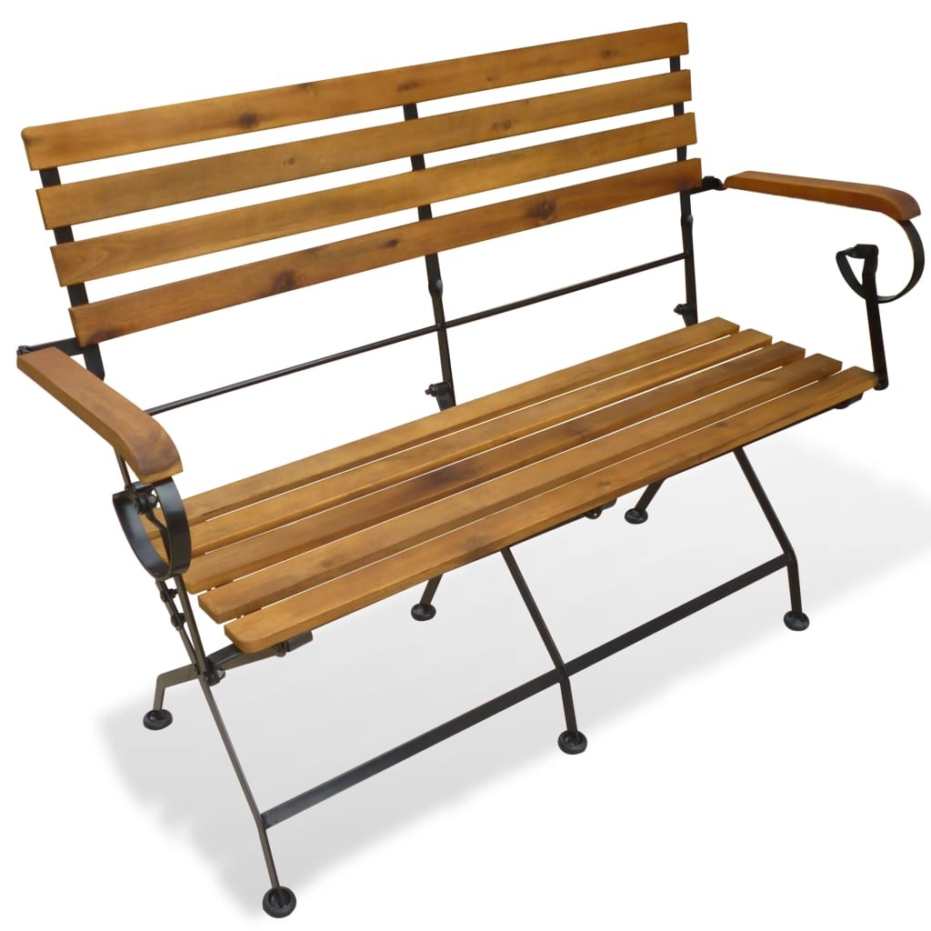Folding Garden Bench Acacia Wood 112x46x85cm Outdoor Patio Park Seat vidaXL