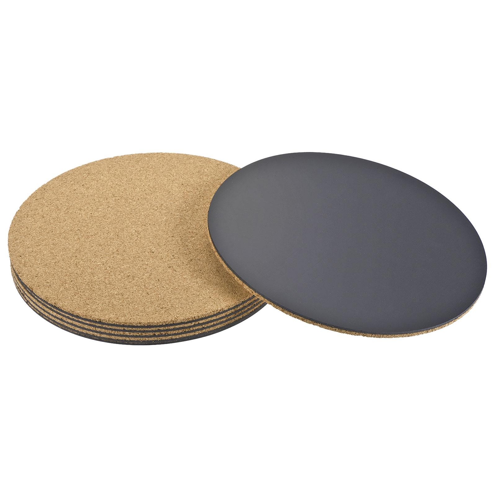 6pcs 8" Round Plastic Cork Plant Mat Cup Coaster Pad for Home Garden Pots