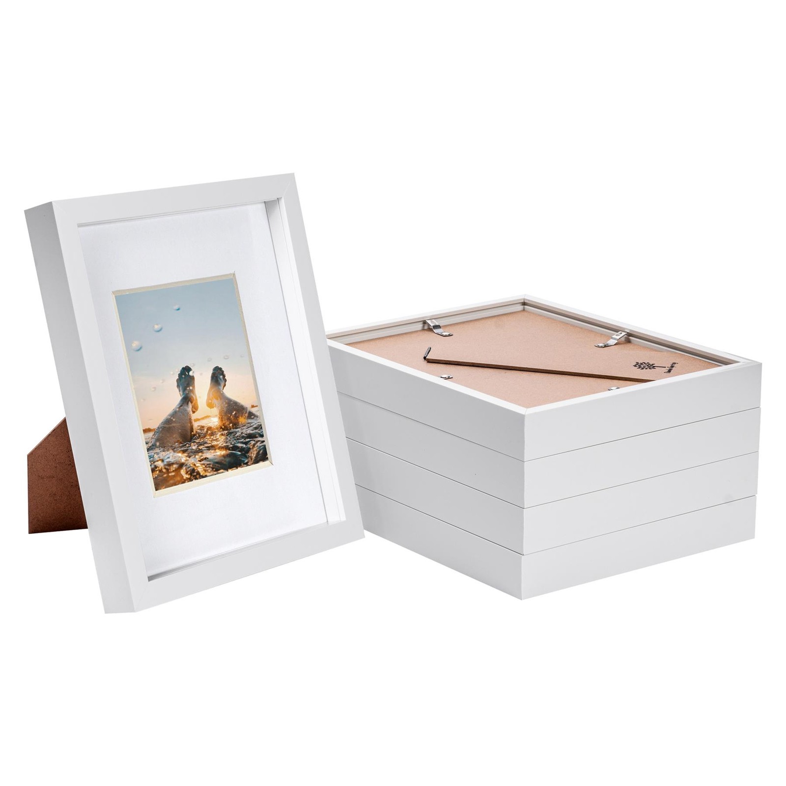 5x White 8" x 10" 3D Box Photo Frames White 4" x 6" Mount Craft Shadow Picture