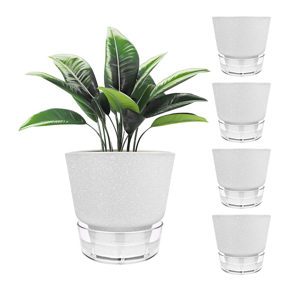 6 Inch Self Watering Plant Pot with Visual Reservoir and Drainage Hole,3533