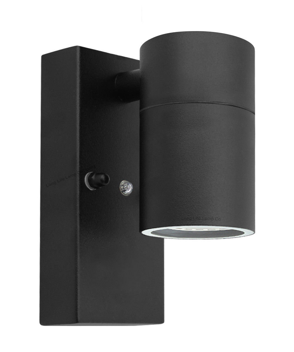 Dusk Till Dawn Sensor BLACK Outdoor Single Wall Light Stainless Steel ZLC089B