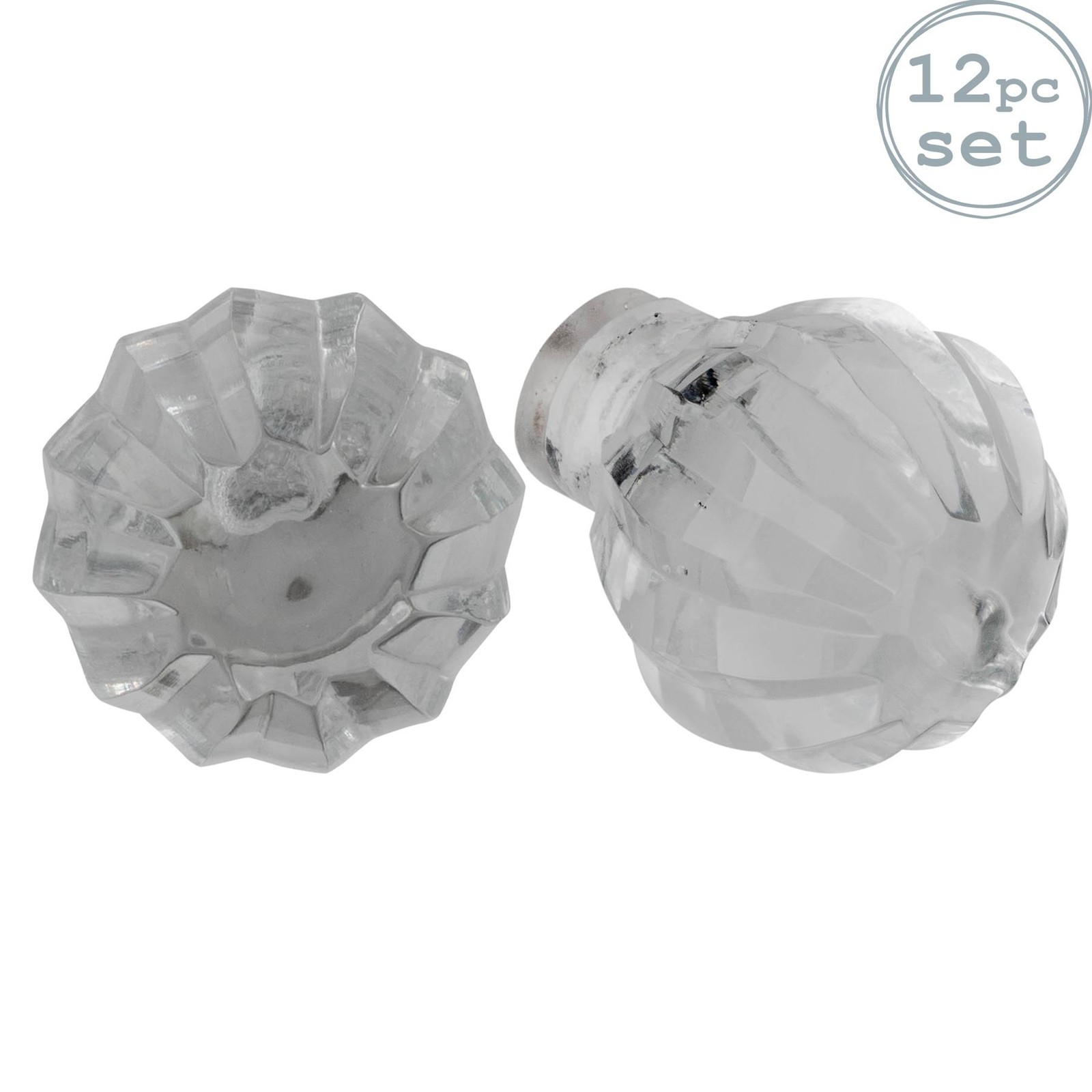 12x Glass Cabinet Knobs Kitchen Bedroom Cupboard Door Drawer Handles Round