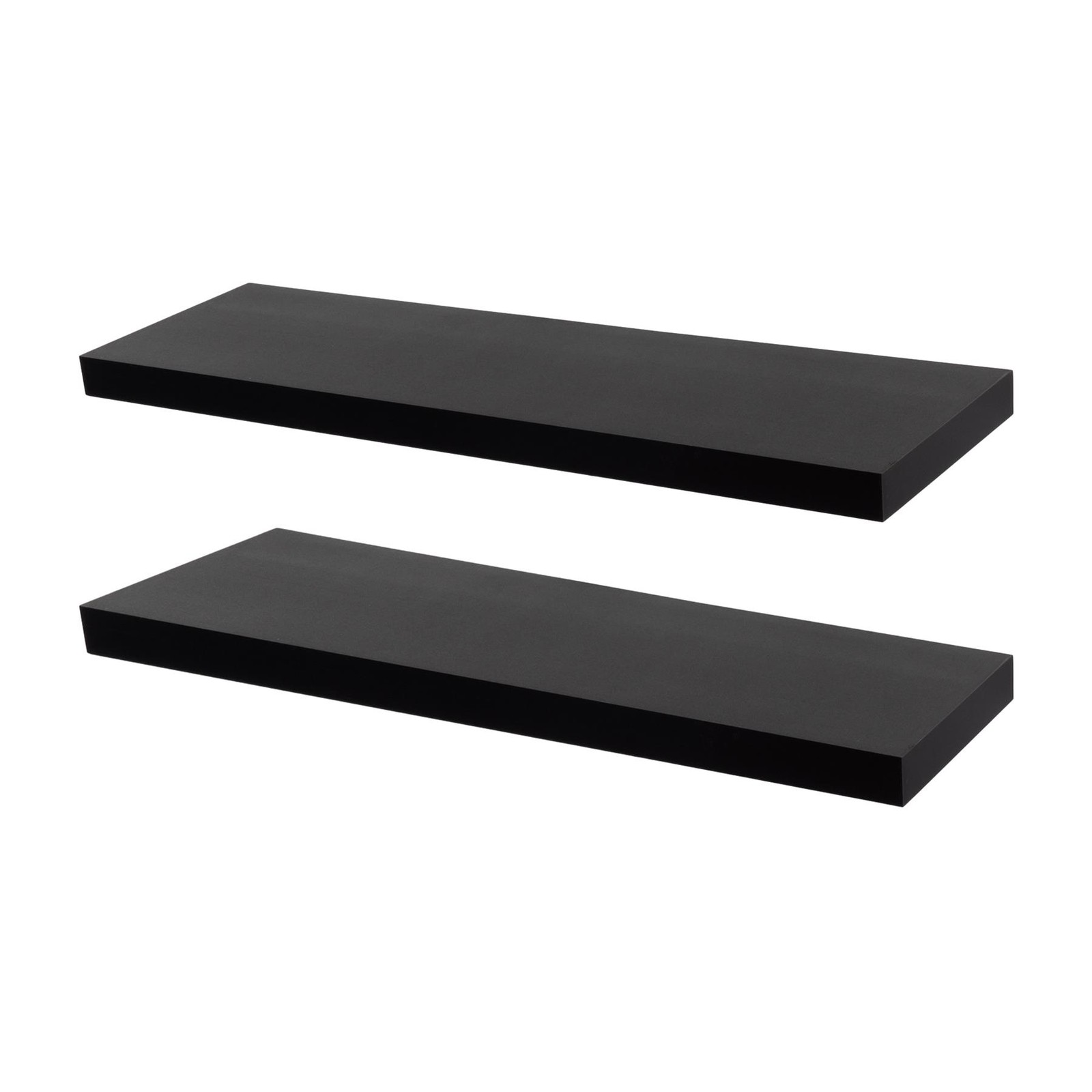 2x Modern Floating Shelves Wall Mounted Living Room Bedroom Storage 80cm Black