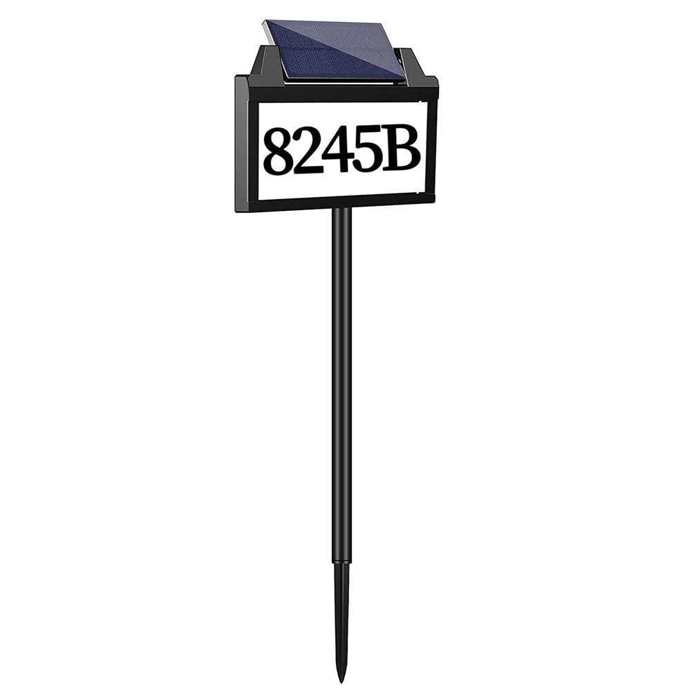 2X(Solar Address Sign, House Numbers for Outside Rechargeable LED4099