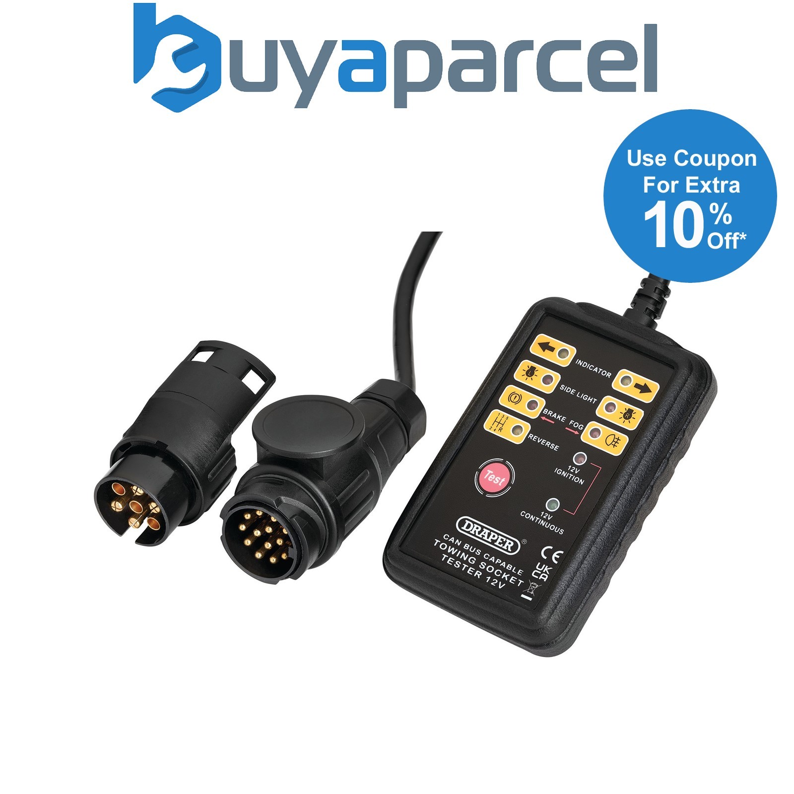 Draper 27198 CAN Bus 13 and 7-Pin Towbar Socket Tester