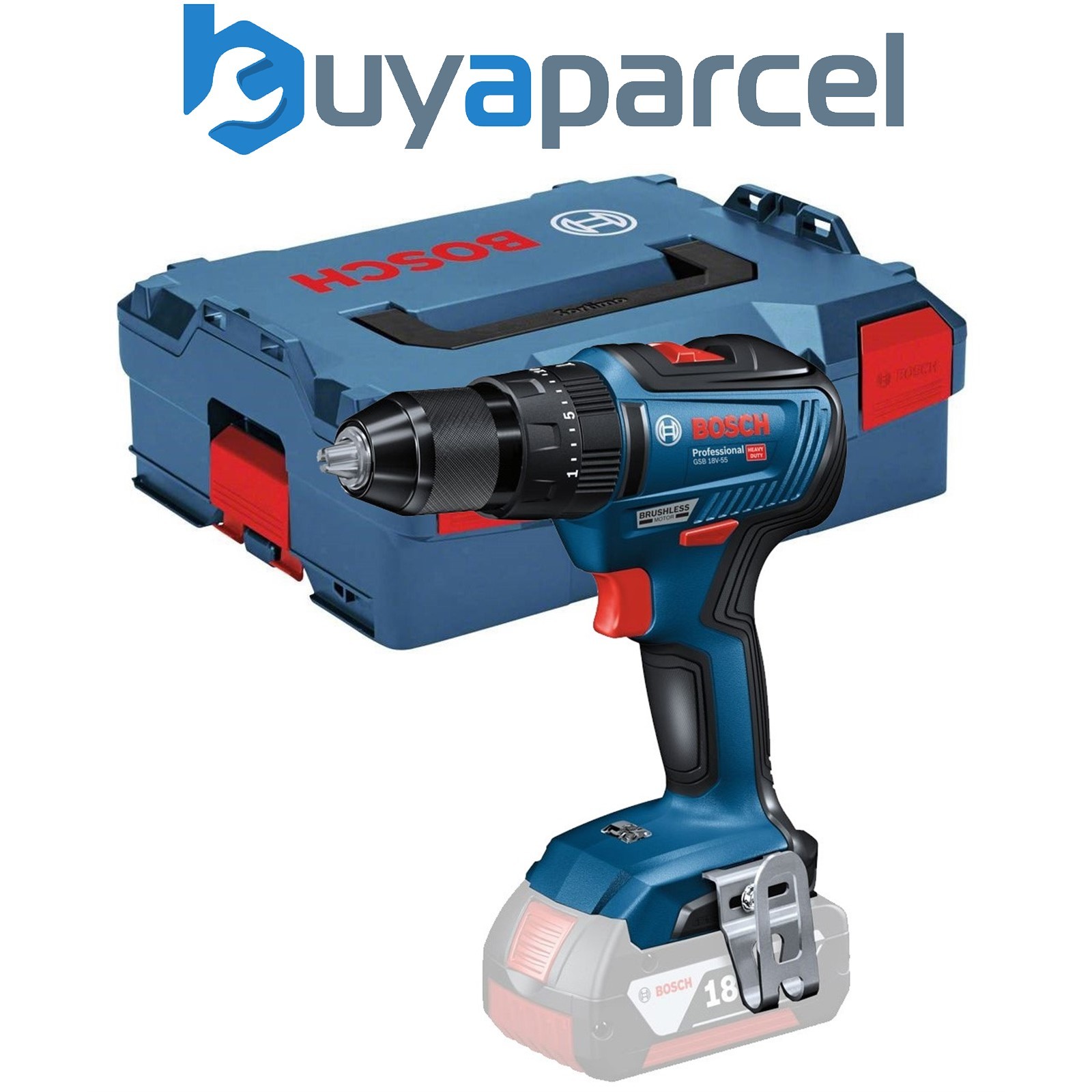 Bosch 18v GSB 18V-55 Brushless Combi Hammer Drill GSB18 Bare + Lboxx Case
