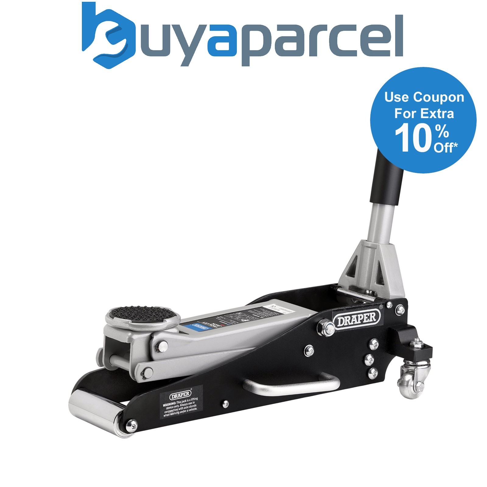 Draper 13624 Aluminium and Steel Racing Trolley Jack, 1.5 Tonne