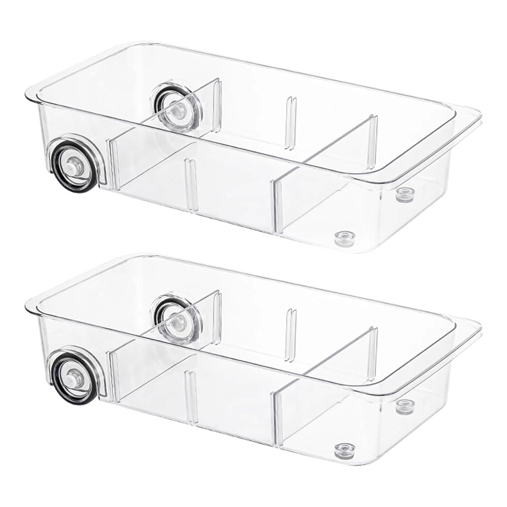 2PCS Refrigerator Drawer Organizer and Storage Clear Fridge Organizer on7500