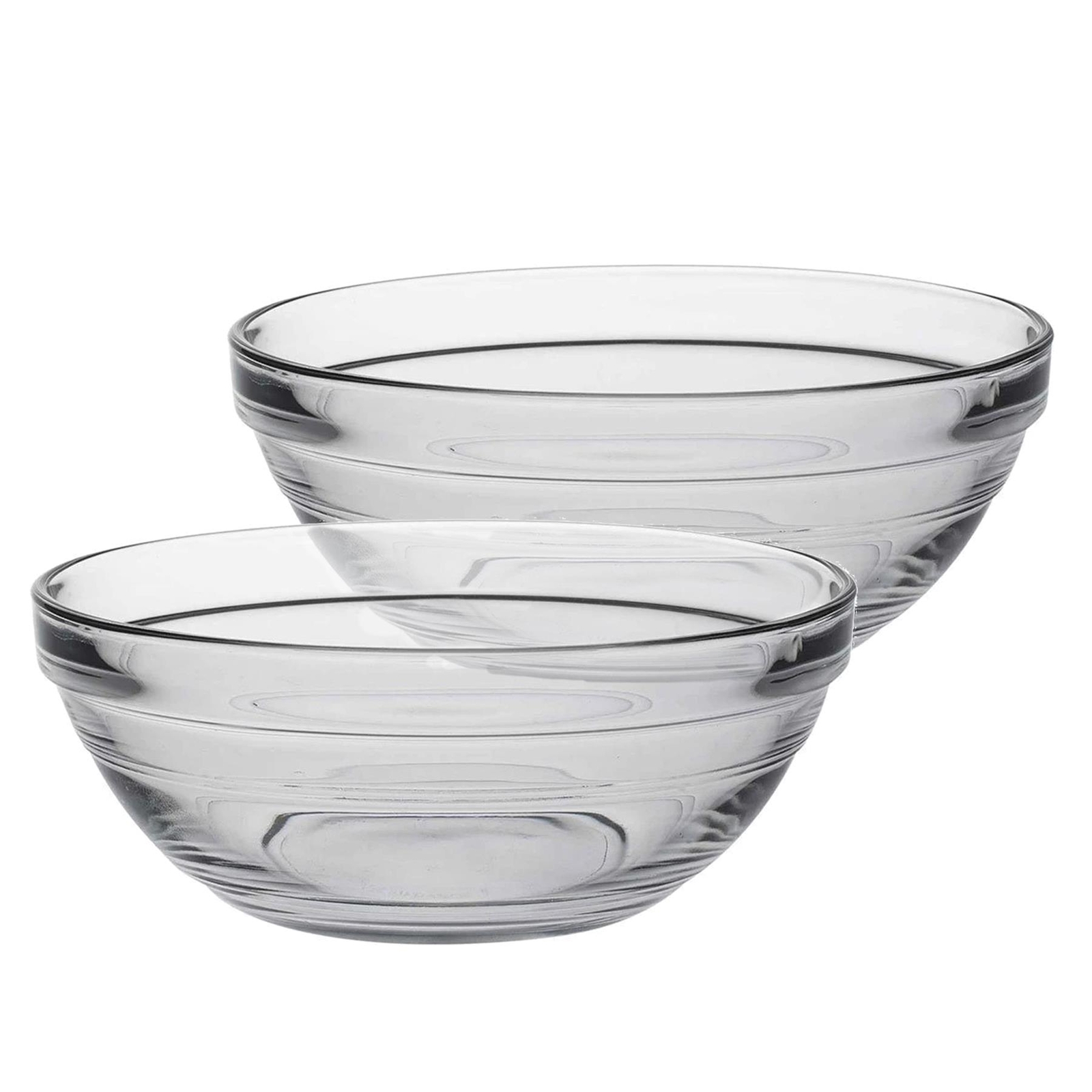 Duralex Lys Glass Stacking Bowls Kitchen Serving Mixing 14cm (5.5") x6