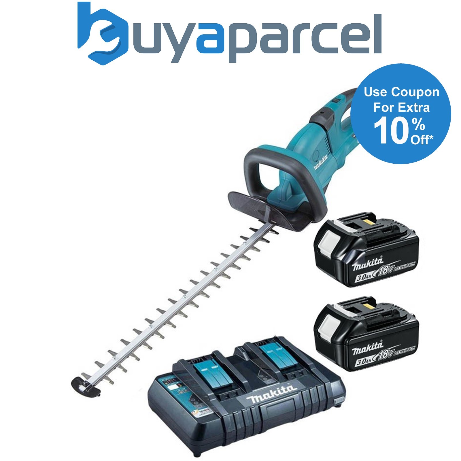 Makita DUH651RT2 Twin LXT 18v / 36v Li Ion Hedge Trimmer 2 x 3.0ah Dual Charger