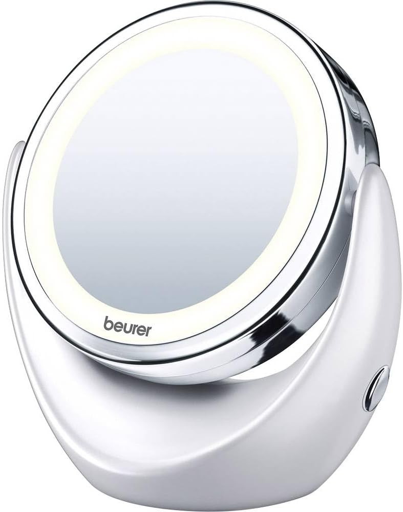 Beurer BS49 Illuminated Vanity Mirror, Rotatable Make-Up Mirror With Normal And