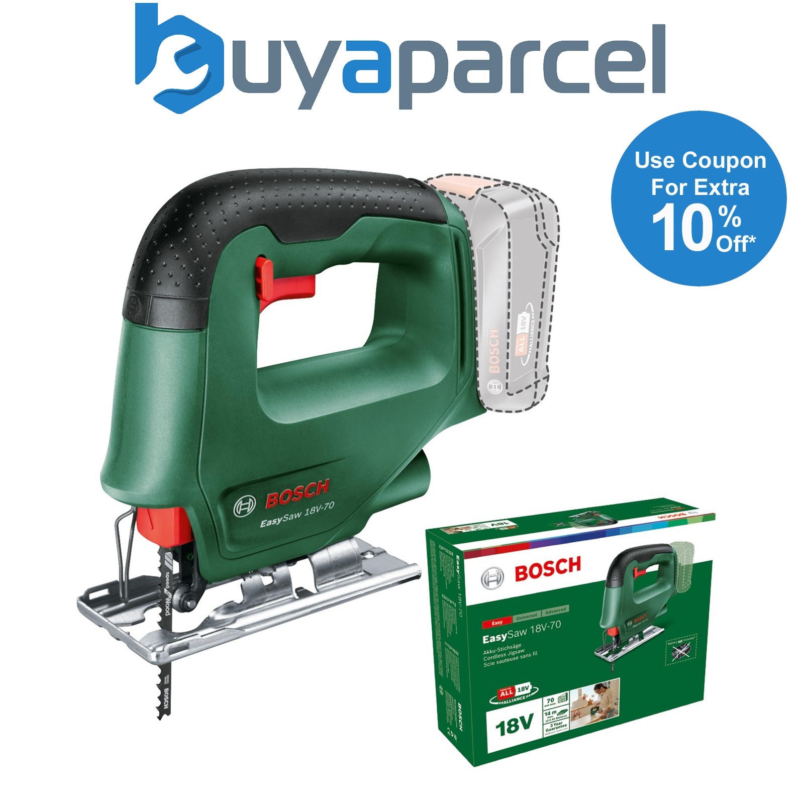 Bosch EasySaw 18v 18V-70 Cordless Jigsaw Bare Power for All 0603012000