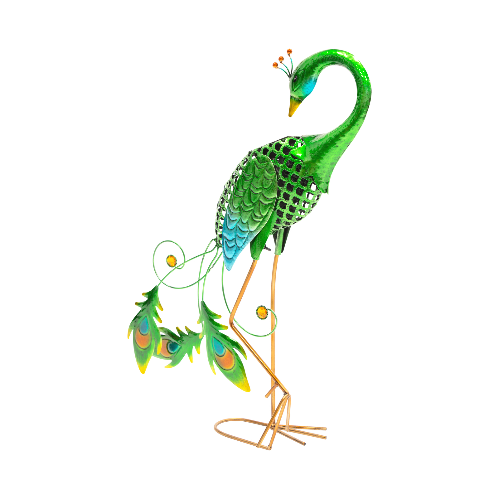 Peacock Metal Solar LED Lights Garden Outdoor Novelty Path Light Up Decoration