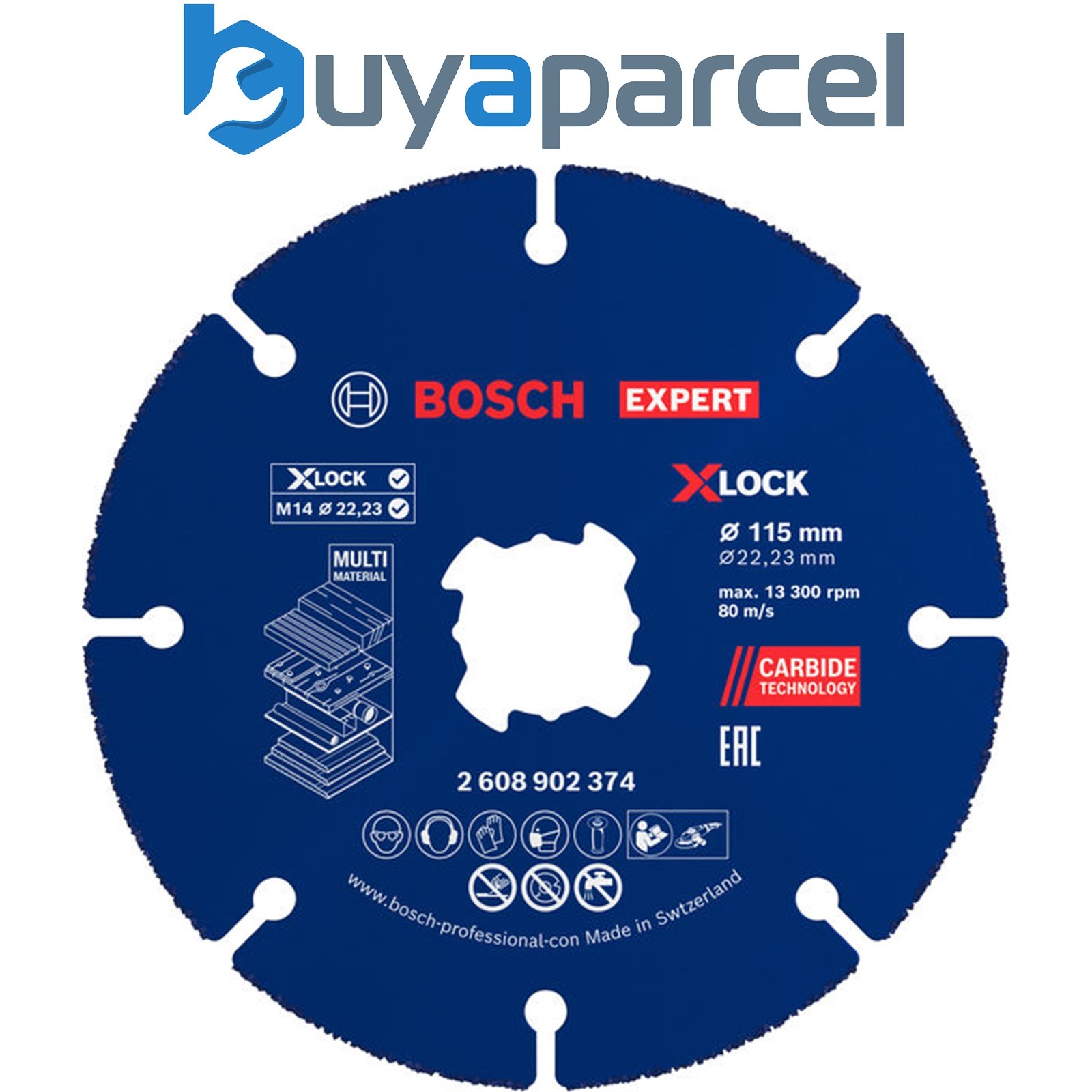 Bosch EXPERT Multi Material Carbide Cutting Disc 115 X-Lock 10 pcss 2608902376