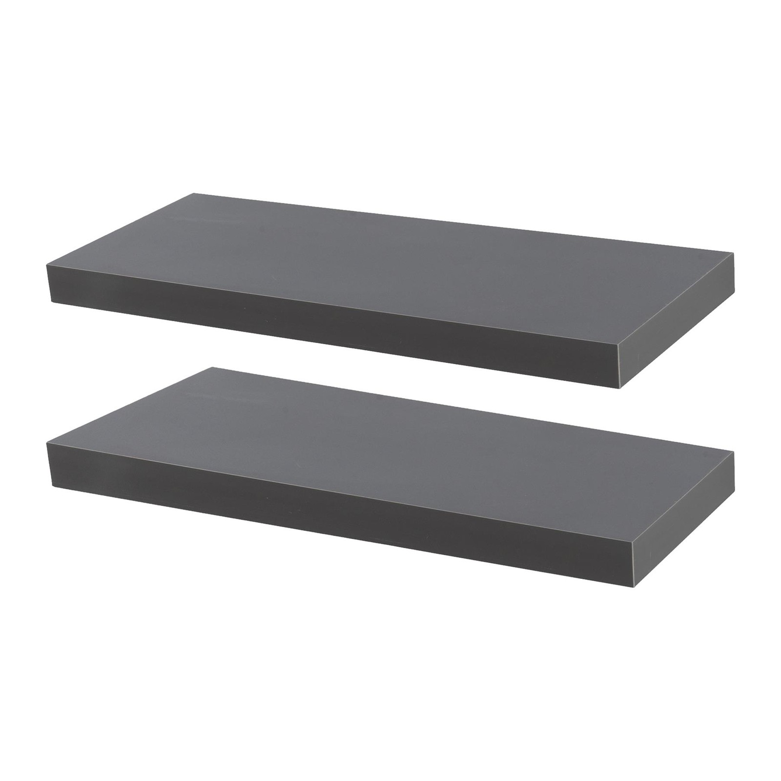 2x Modern Floating Shelves Wall Mounted Living Room Bedroom Storage 60cm Grey