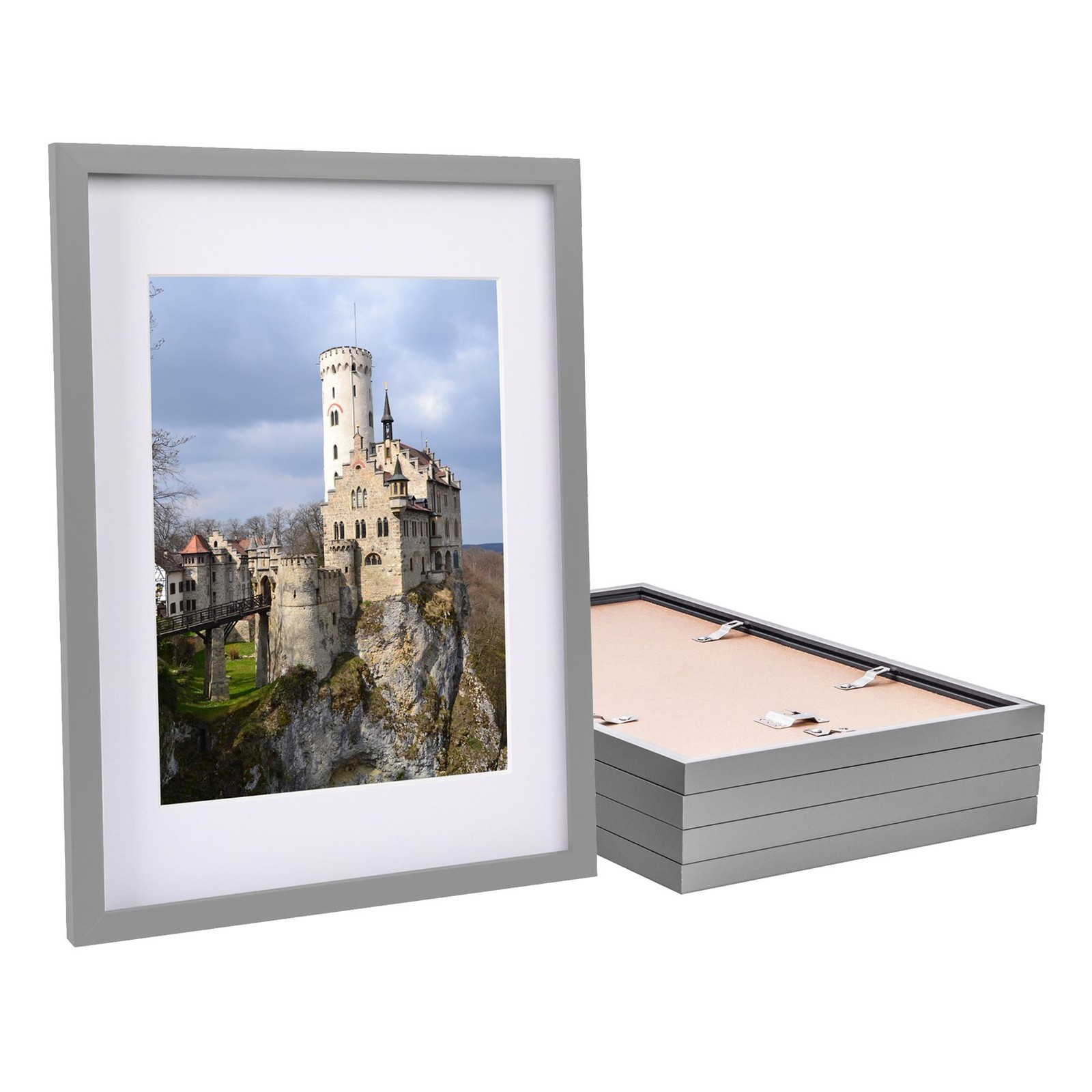 5x Grey A3 (12" x 17") Photo Frames with White A4 Mount Picture Wall Décor
