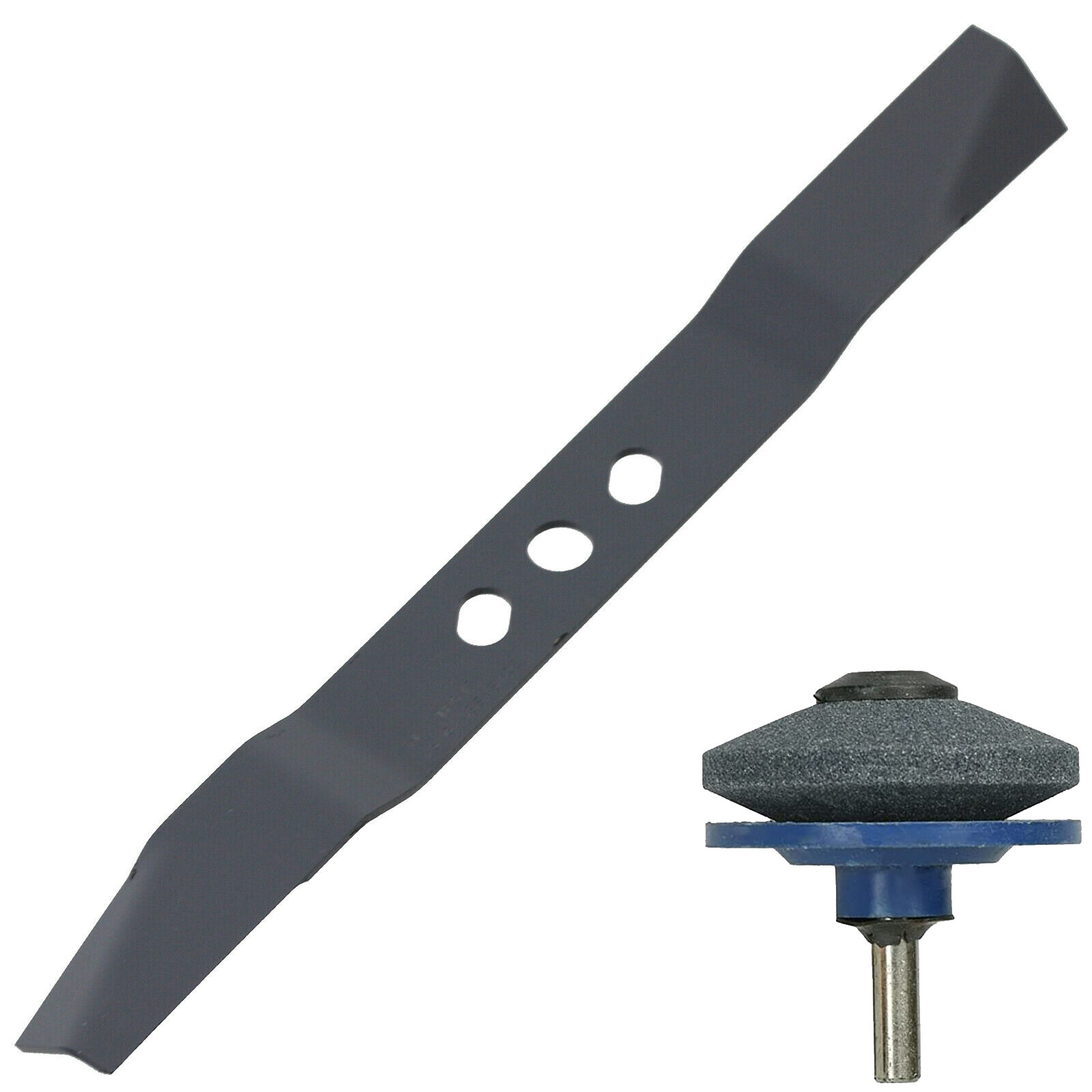 Metal Blade for B&Q FPLMP99 2015 Lawnmower Mower 40cm + Drill Sharpener