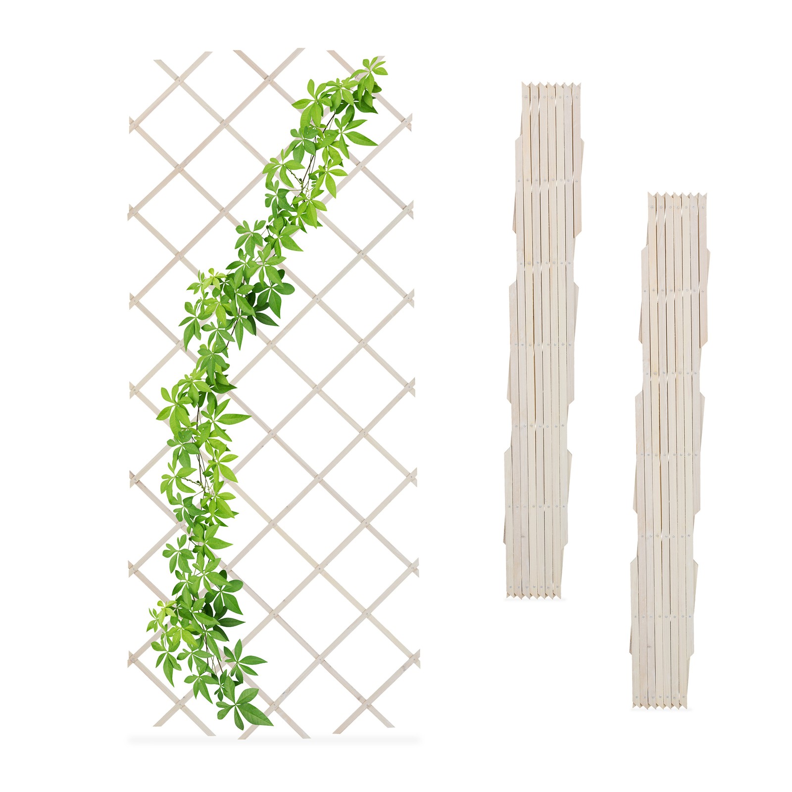 White Extendable Trellis 90x180cm Set Wood Plant Frame Panel Climbing Support
