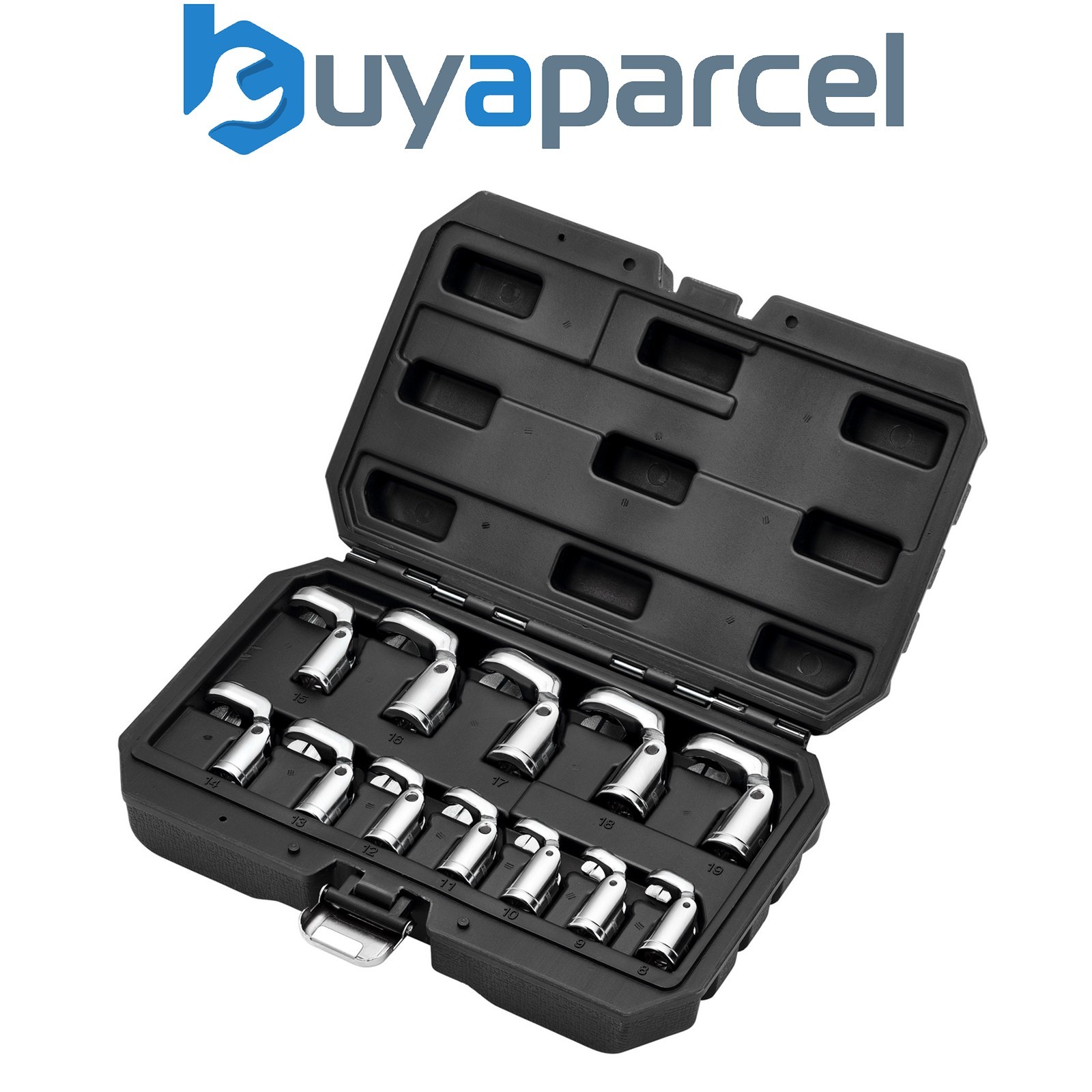 Draper 12403 Flexible Crowfoot Socket Wrench Set, 3/8" Sq. Dr. (12 Piece)