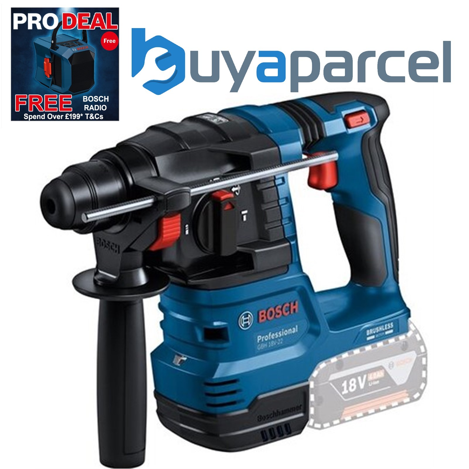 Bosch GBH 18V-22 SDS + Brushless Cordless Rotary Hammer Drill Bare RP GBH 18V-21