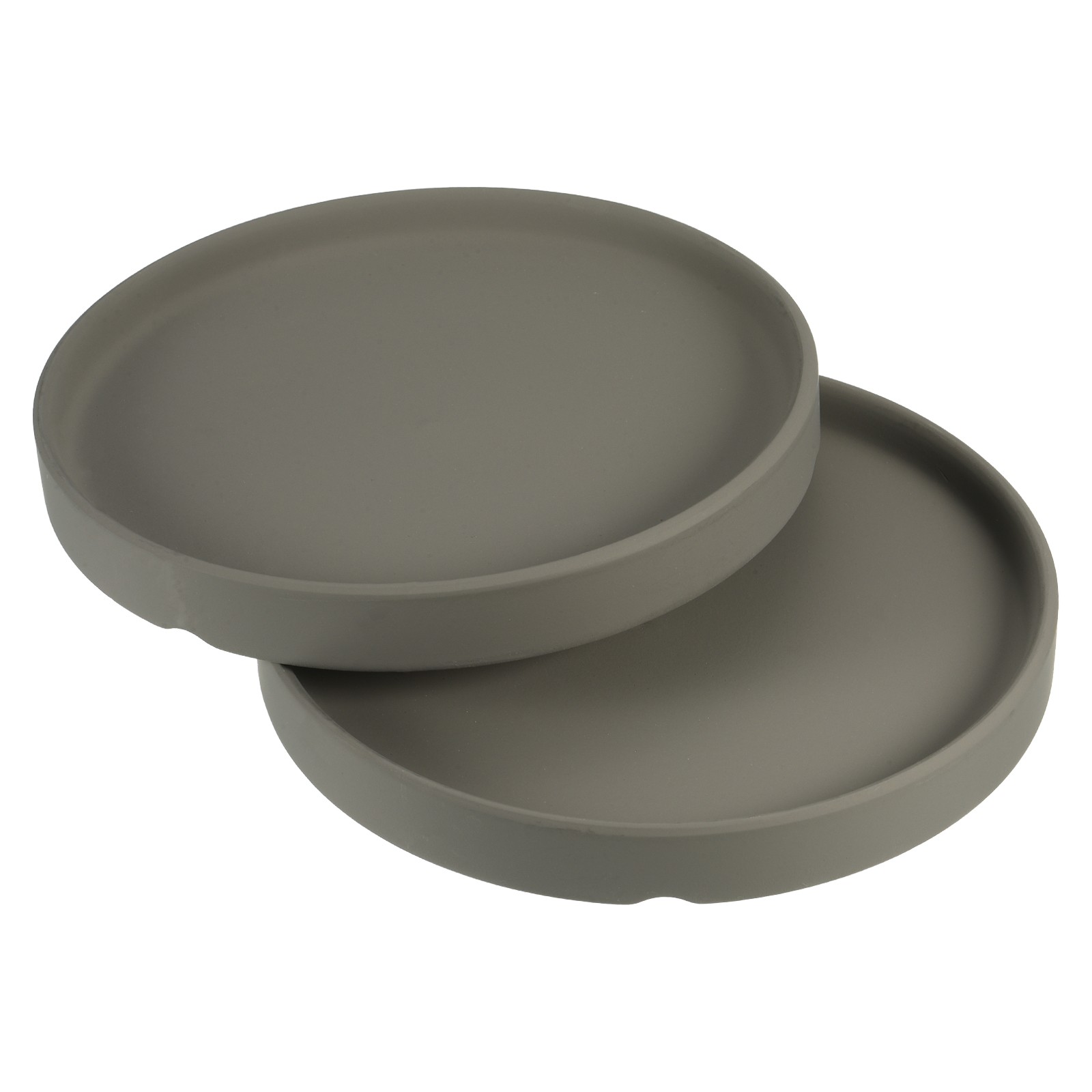 2pcs 6" Ceramic Round Plant Pot Saucers Flower Drip Tray Indoor, Dark Gray