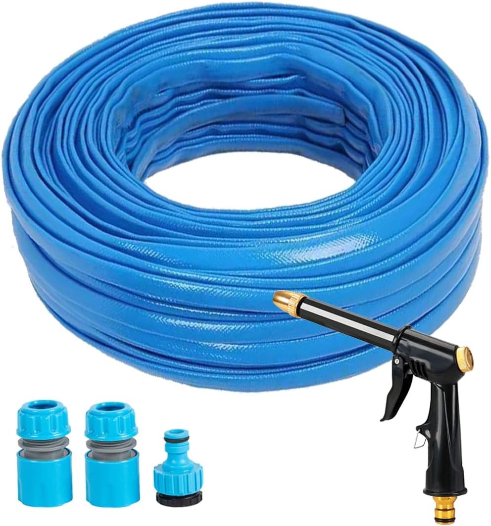Garden Hose Pipe,Hosepipes for Garden with Adjustable Spray Nozzle Fittings,Wat