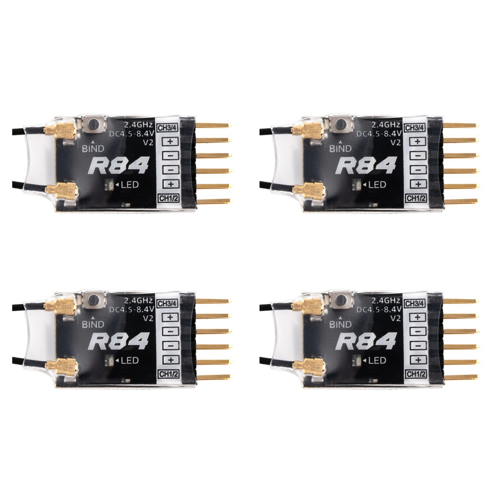 4X for R84 V2 4CH Compatible PWM RC Receiver for D8 D16 SFHSS5142
