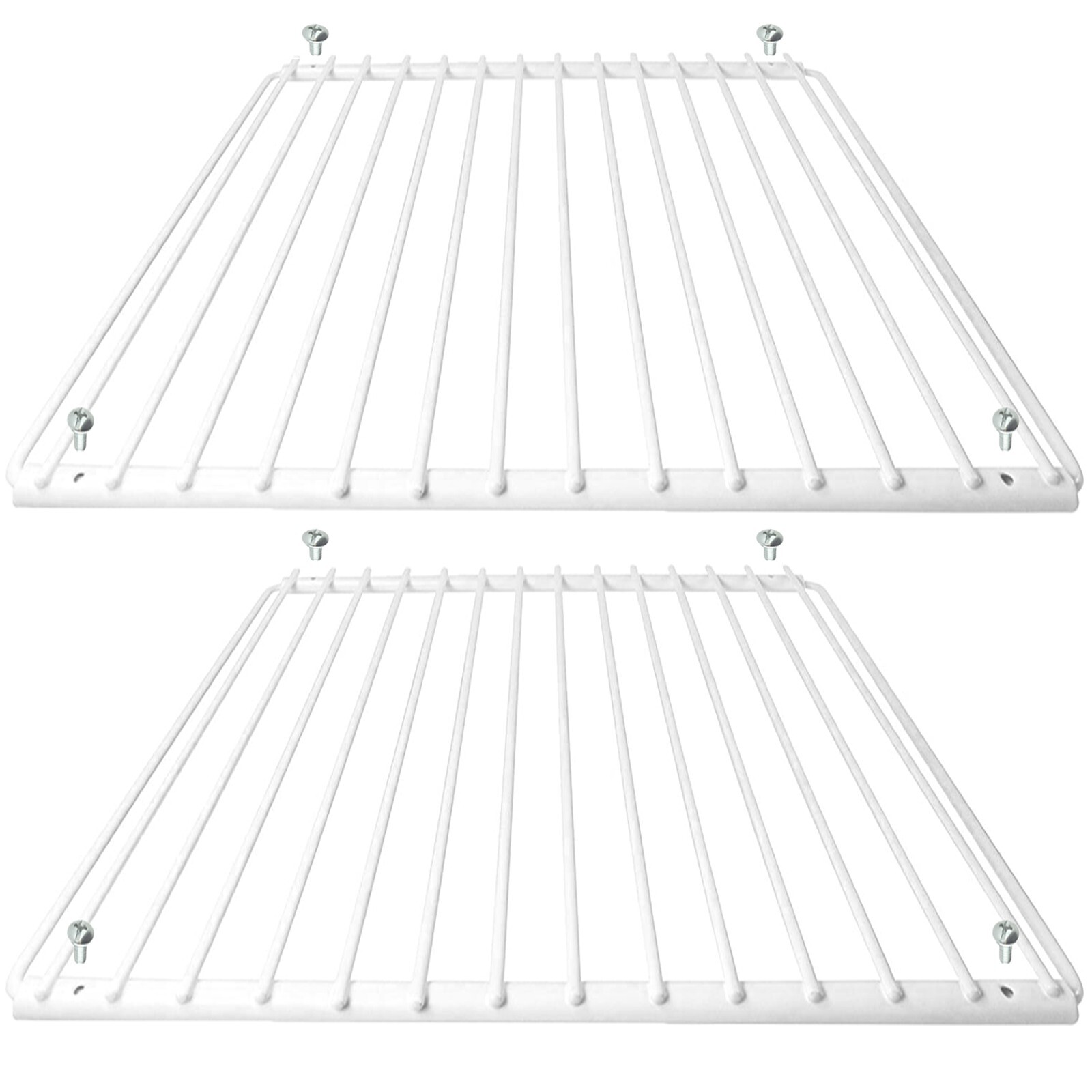 Universal Fridge Shelf Adjustable Plastic Coated White Extendable Shelves x 2