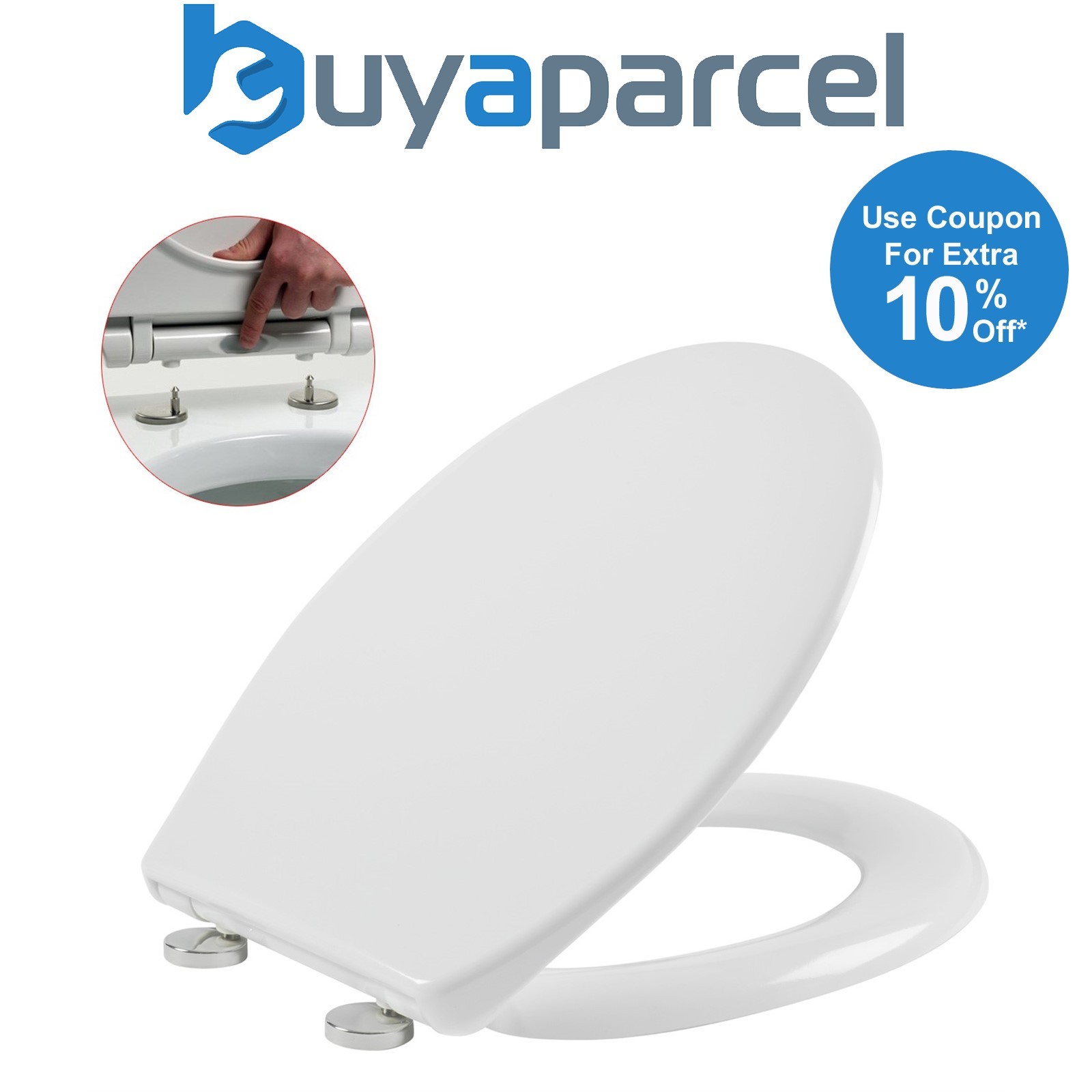 Keyplumb Premium Universal Soft Close Toilet Seat Top & Bottom Fix Adjust Hinges