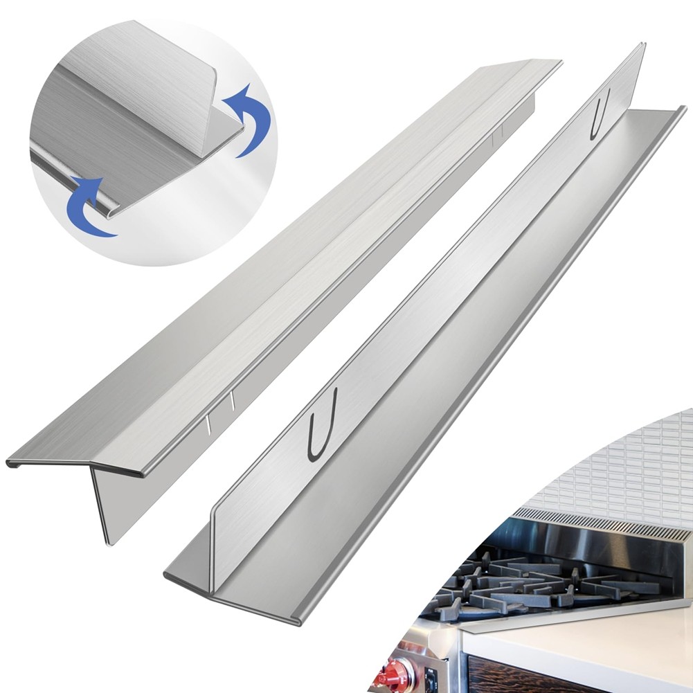 Stove Covers Stainless Steel 2 Packs, 13.8-27.6 Inch Adjustable Heat3138