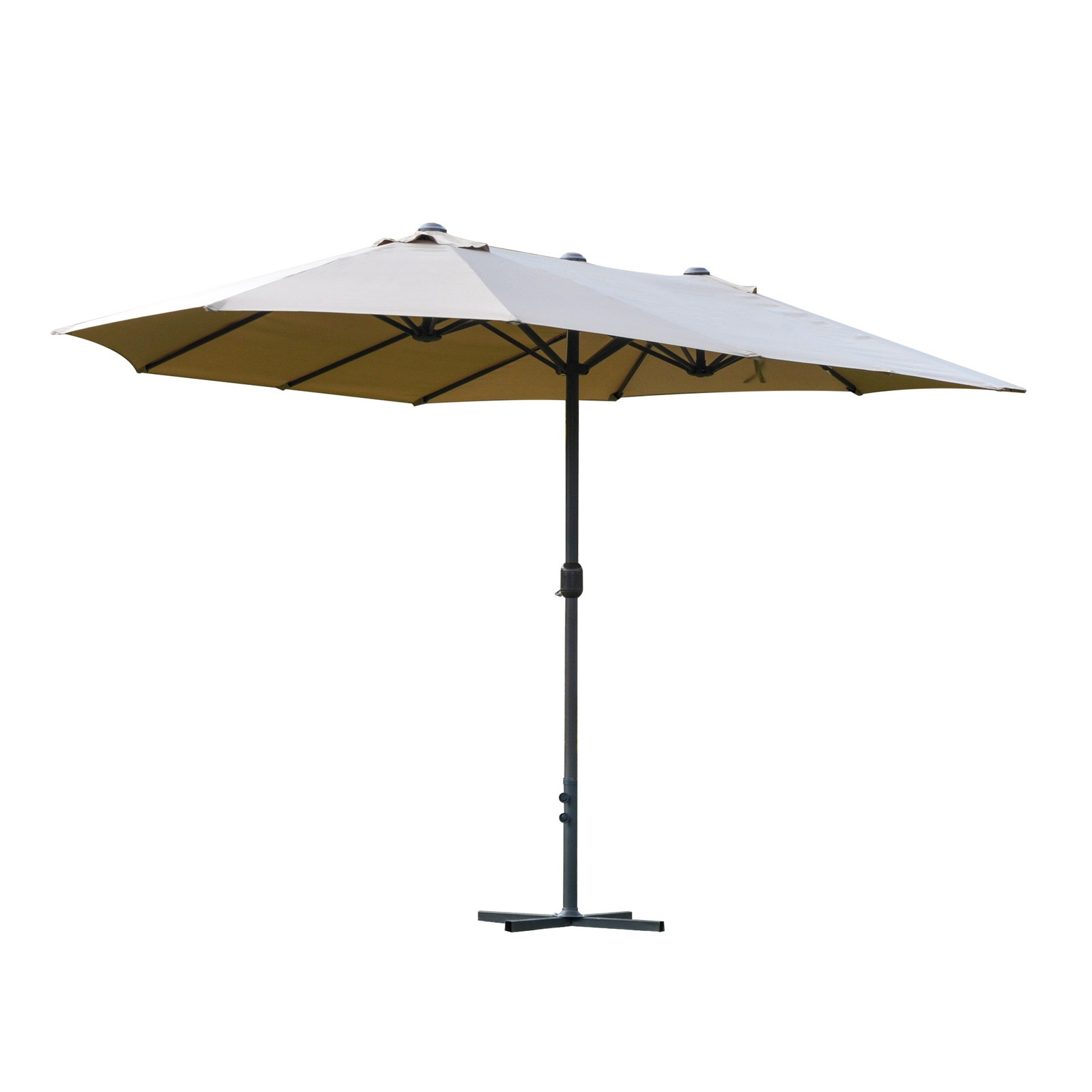 Outsunny 4.6M Garden Umbrella Canopy Sun Shade, Only Cross Base, Khaki