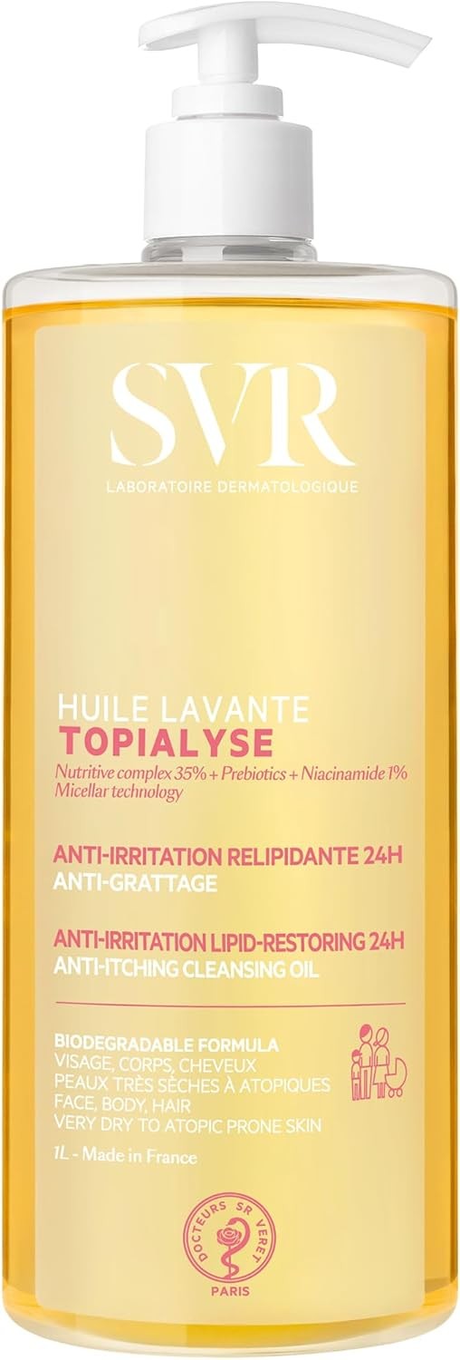 SVR TOPIALYSE All Over Micellar Shower Oil, Moisturising Eczema Body Wash, 24hr