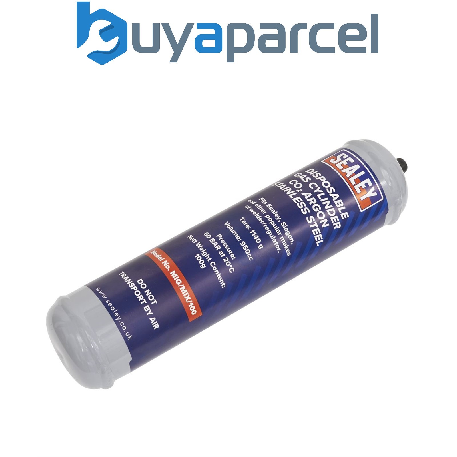 Sealey MIG/MIX/100 Disposable Carbon Dioxide/Argon Gas Cylinder 100g