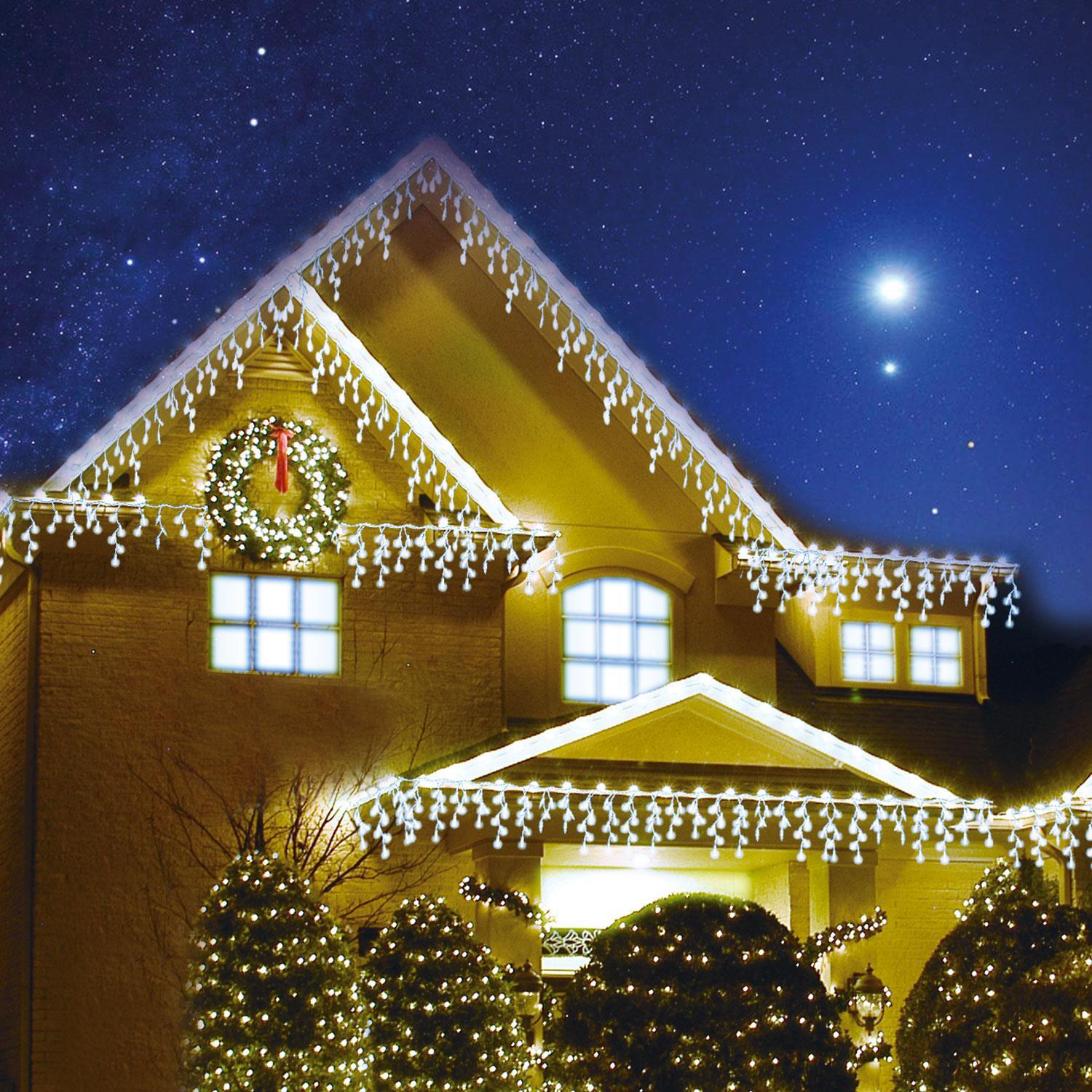 CHRISTMAS LIGHTS 960 LED WHITE SNOWING ICICLE LIGHT XMAS DECORATIONS FAIRY TREE