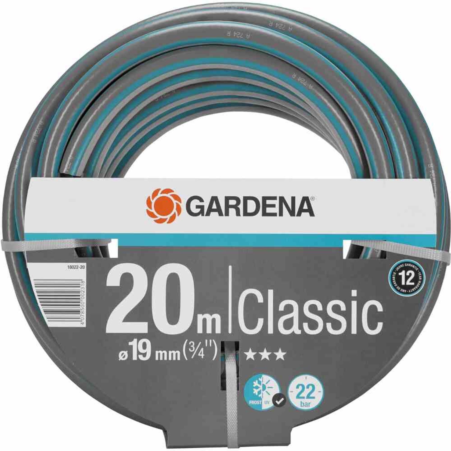 Gardena Classic Hose 18022-20 Water Hose Garden Hose 20m 19mm 3/4