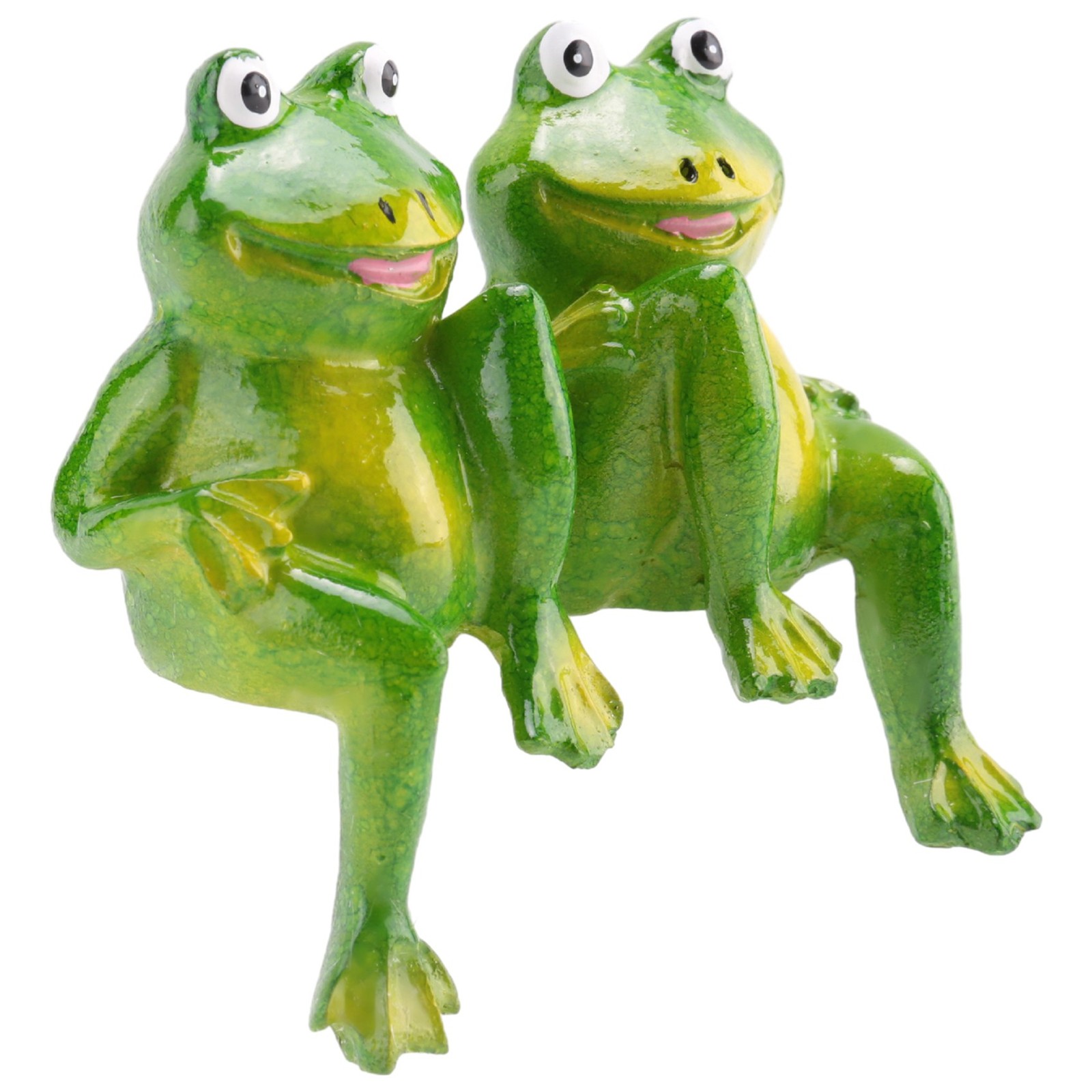 10X(2Pcs/Set Cute Resin Sitting Frogs Statue Outdoor Garden Store7674