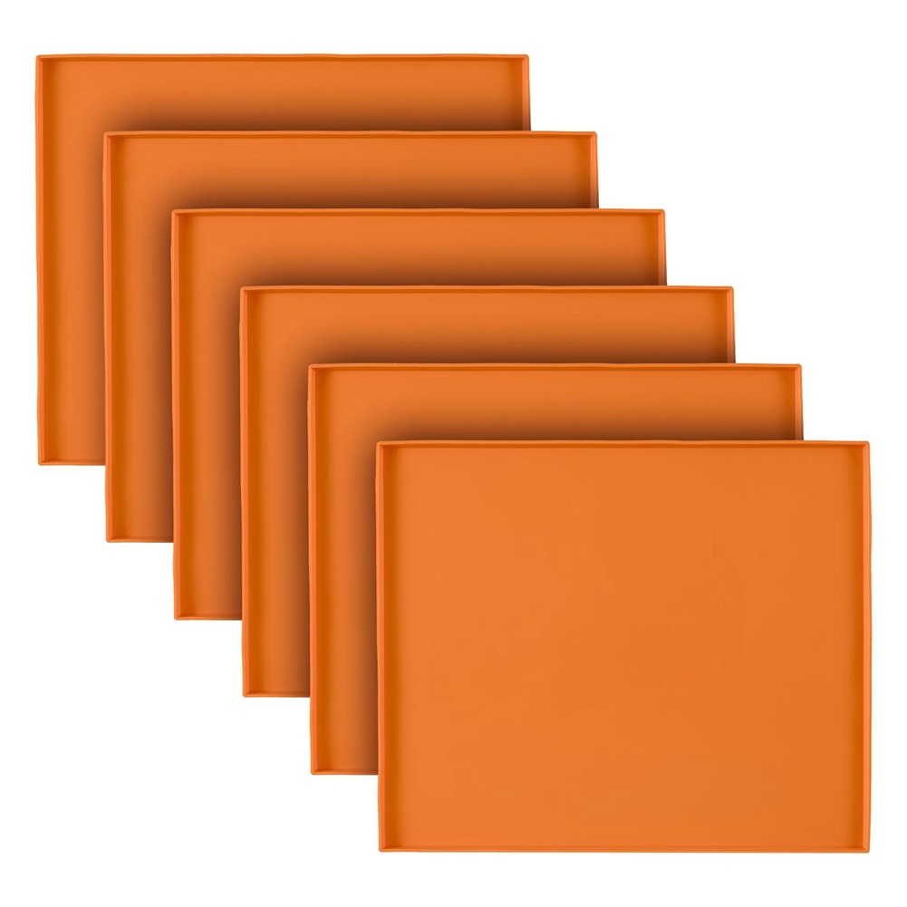 Non Stick Dehydrator Trays with Raised Reusable Silicone Mats Orange 6PCS O3P8
